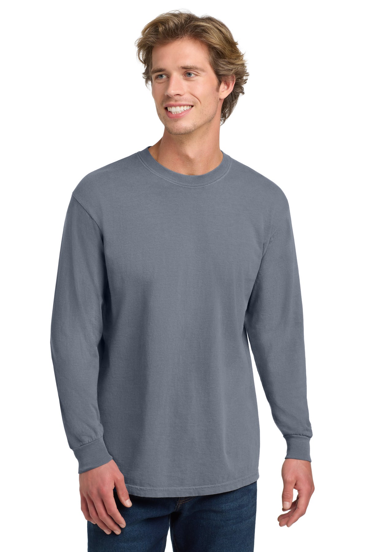 6.1-ounce 100% US ring spun cotton Soft-washed garment-dyed  - Blue Jean
