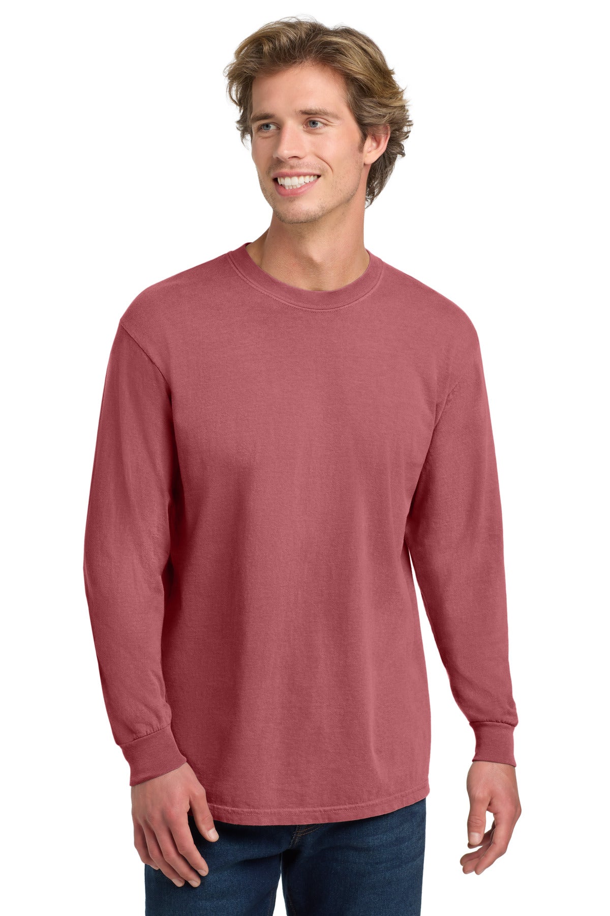 6.1-ounce 100% US ring spun cotton Soft-washed garment-dyed  - Crimson