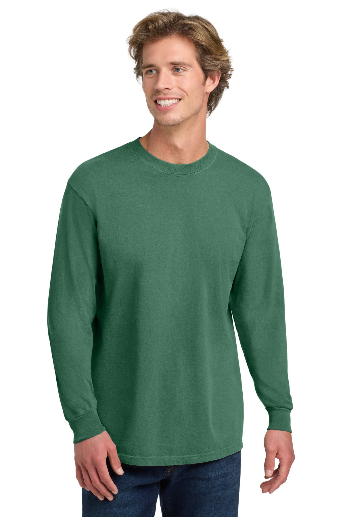6.1-ounce 100% US ring spun cotton Soft-washed garment-dyed  - Grass