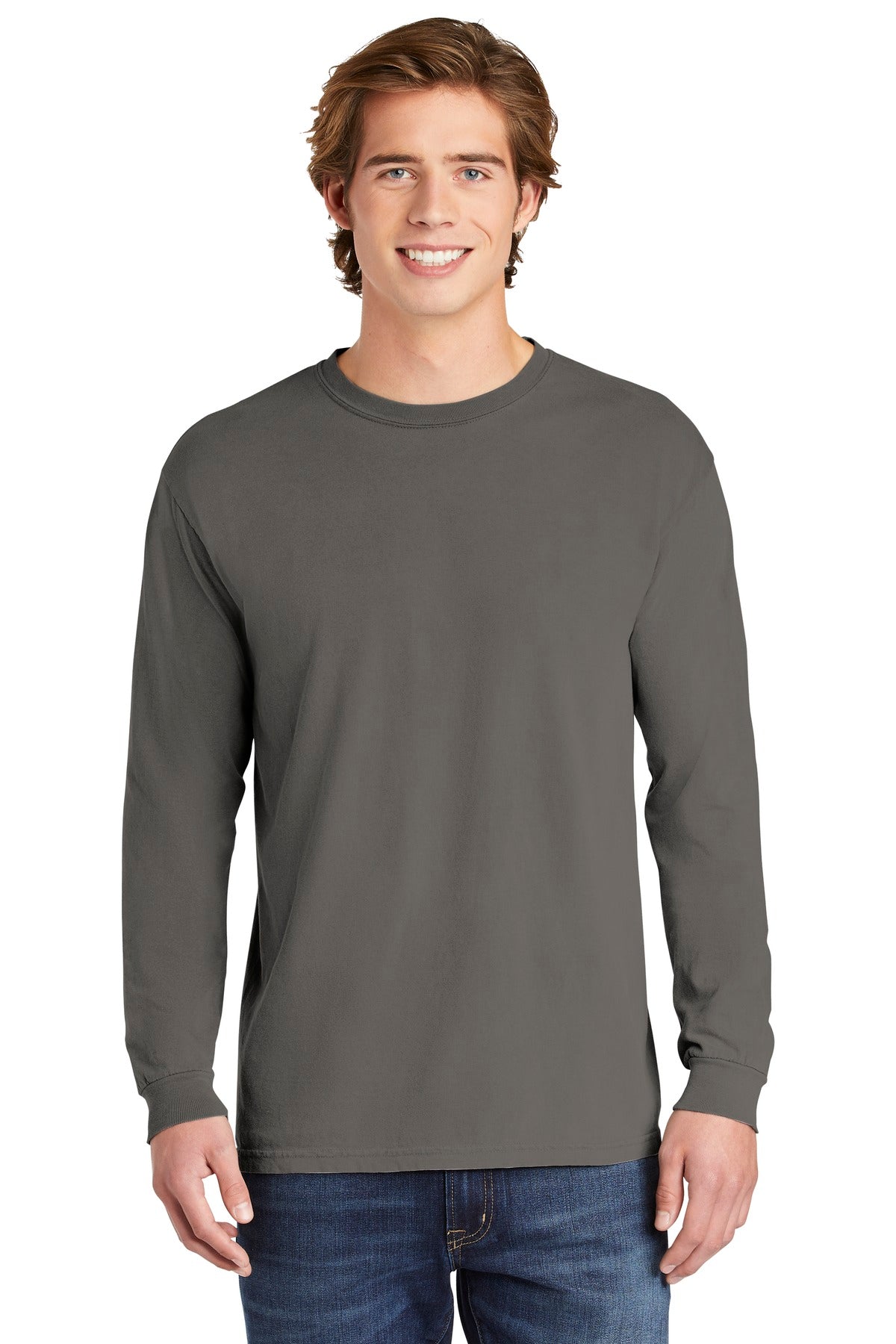 6.1-ounce 100% US ring spun cotton Soft-washed garment-dyed  - Grey