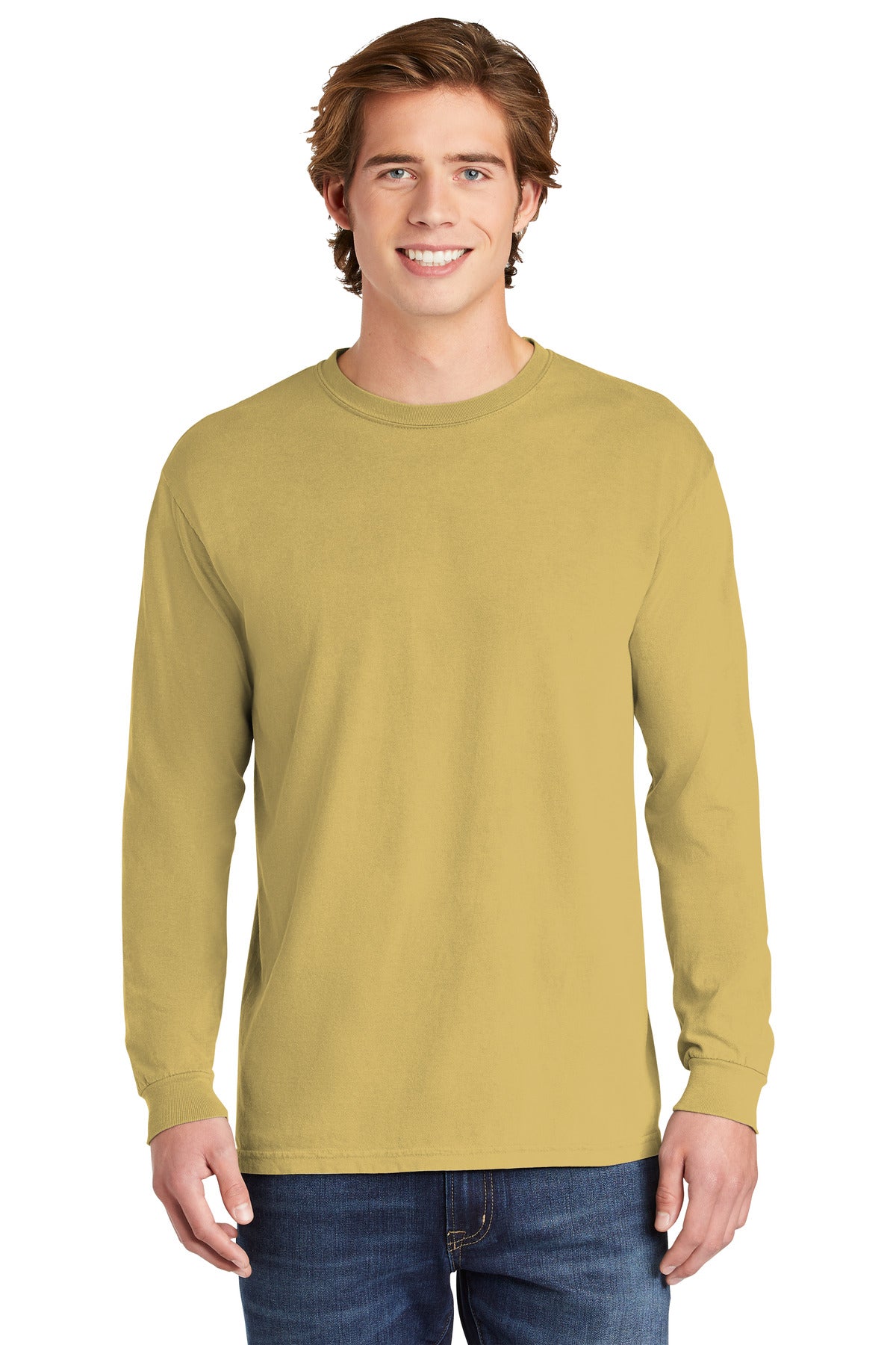 6.1-ounce 100% US ring spun cotton Soft-washed garment-dyed  - Mustard