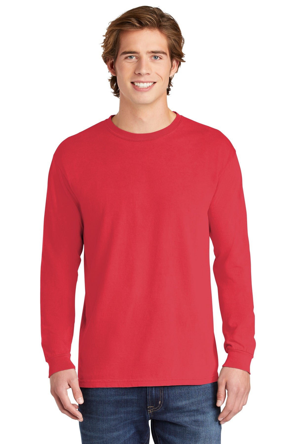 6.1-ounce 100% US ring spun cotton Soft-washed garment-dyed  - Paprika