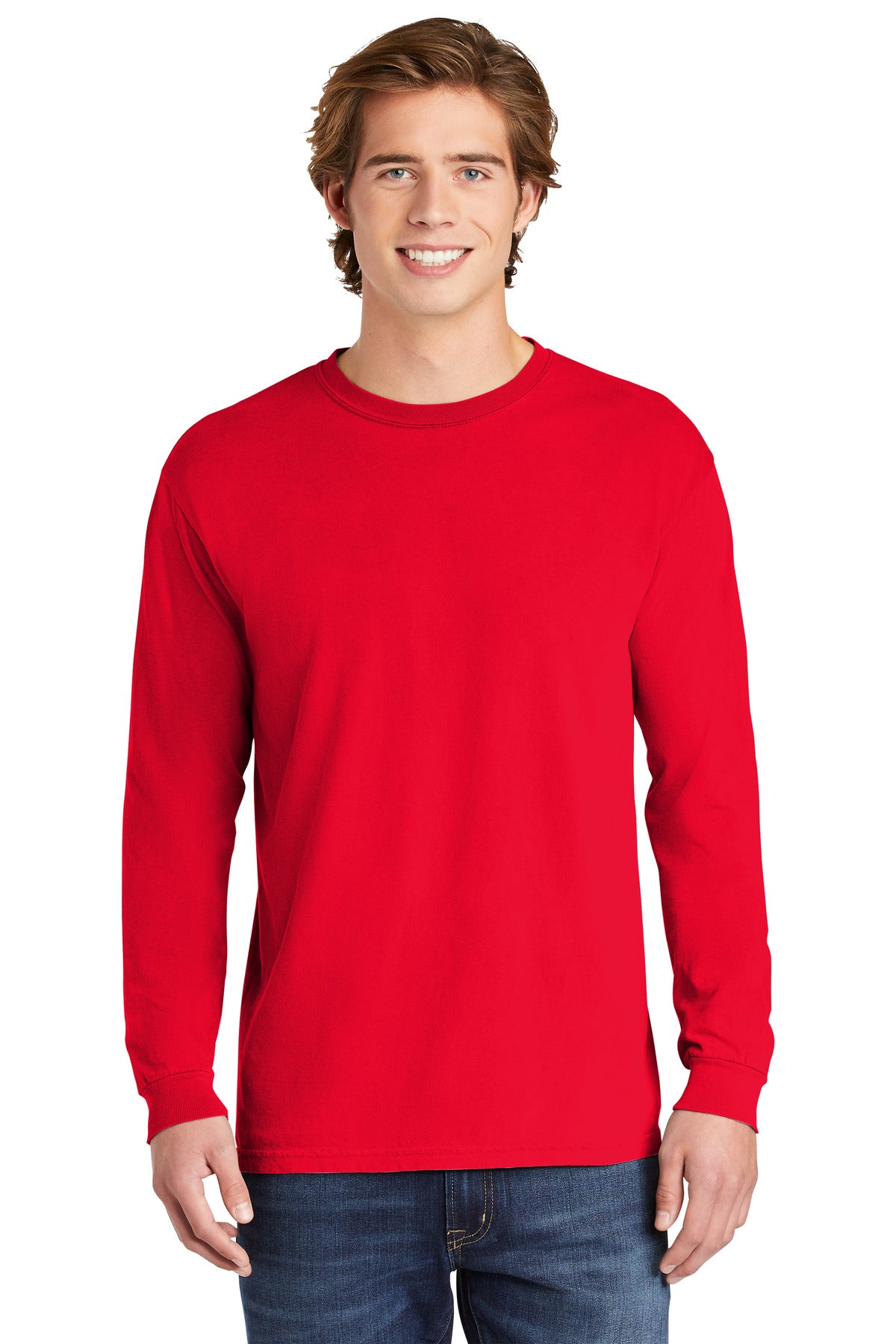 6.1-ounce 100% US ring spun cotton Soft-washed garment-dyed  - Red