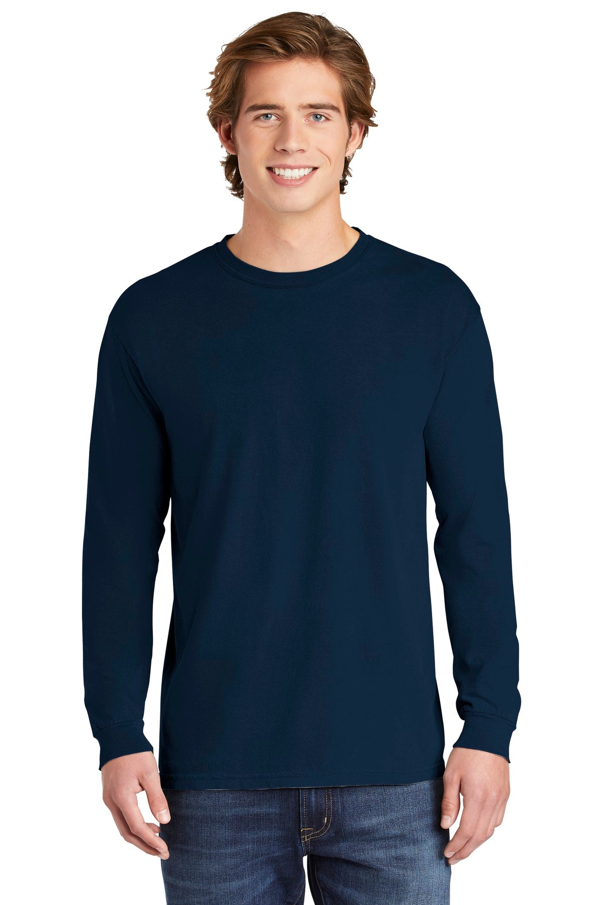 6.1-ounce 100% US ring spun cotton Soft-washed garment-dyed  - True Navy