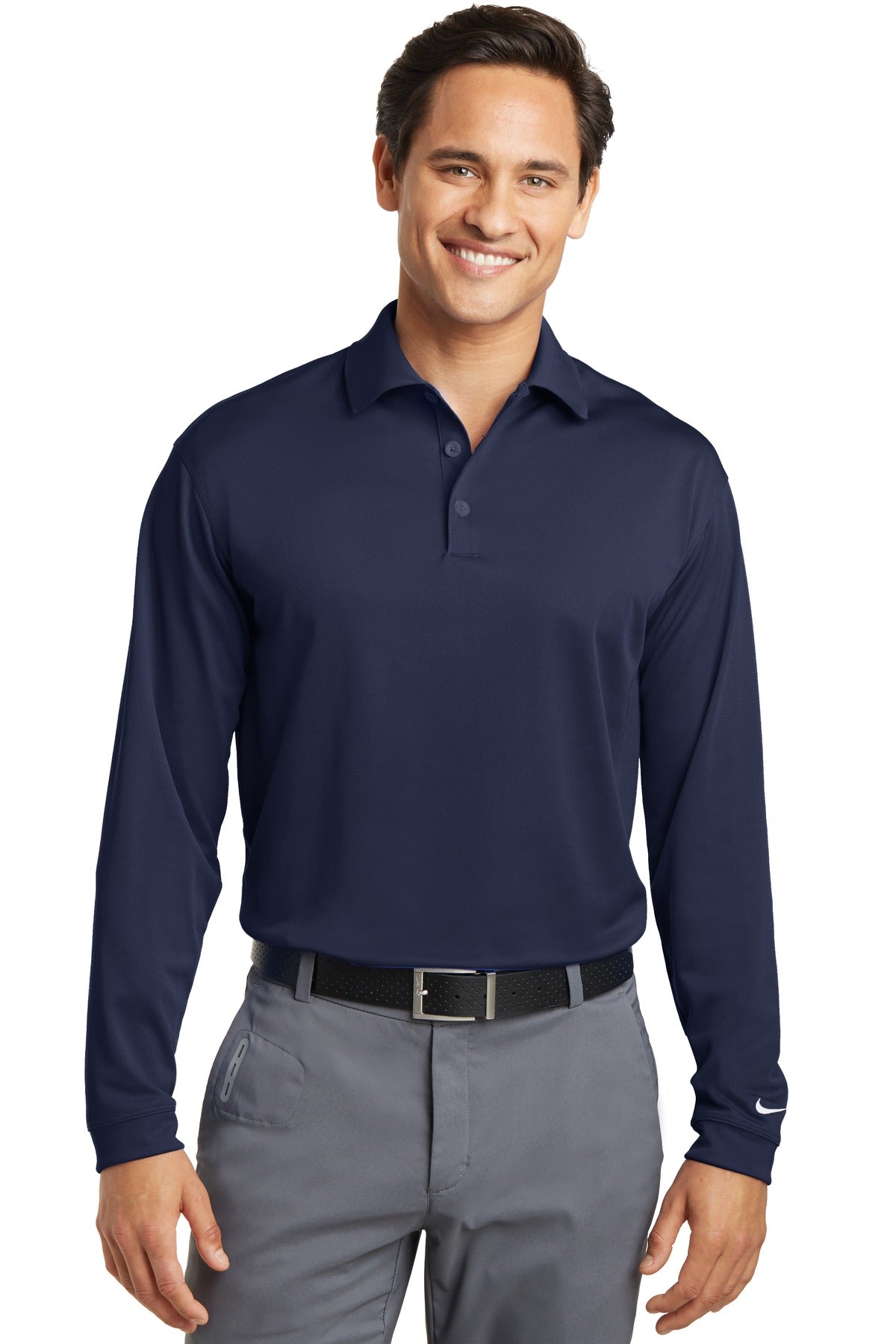 Long sleeves elevate this polo to another level of sophistic - Midnight Navy
