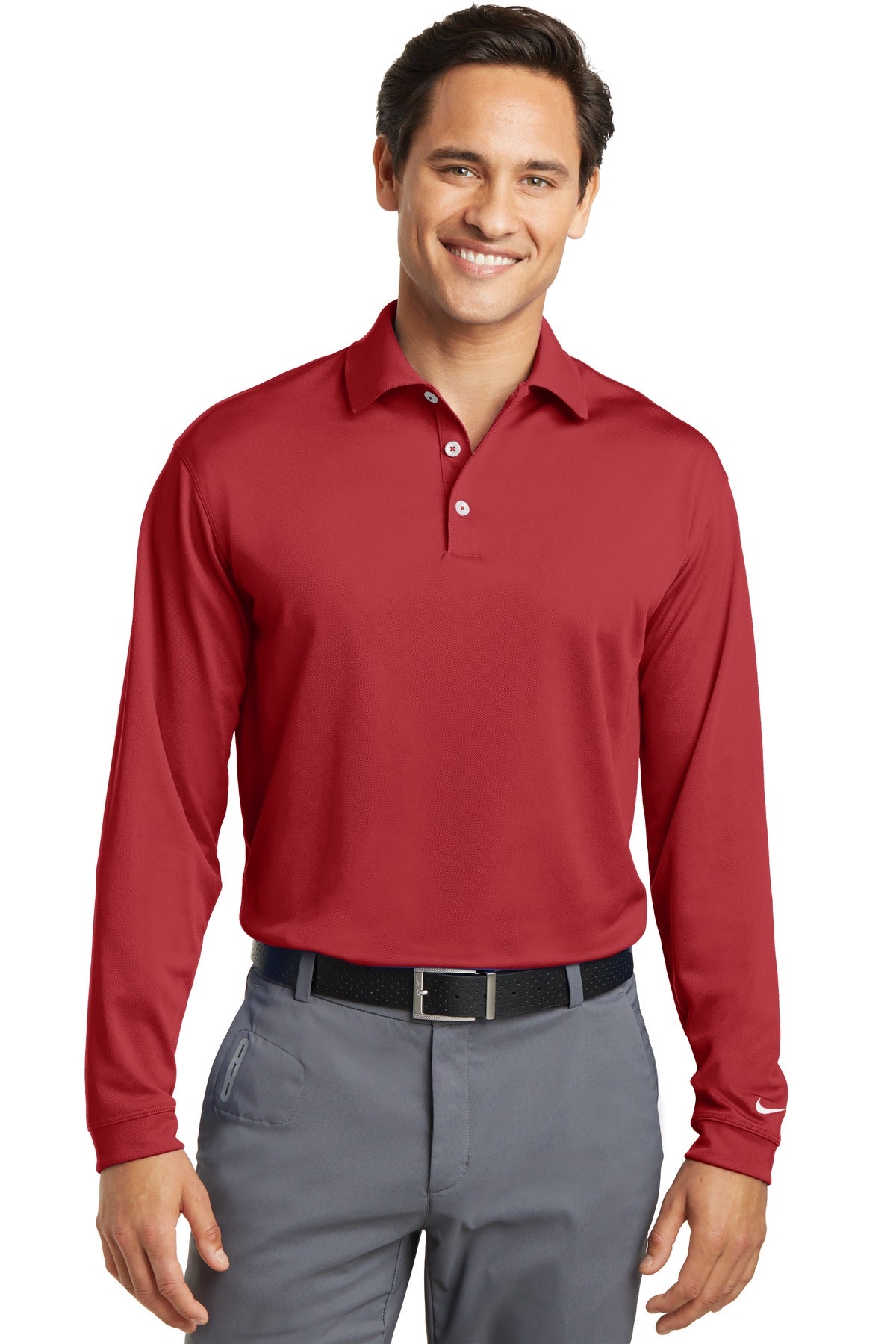 Long sleeves elevate this polo to another level of sophistic - Varsity Red