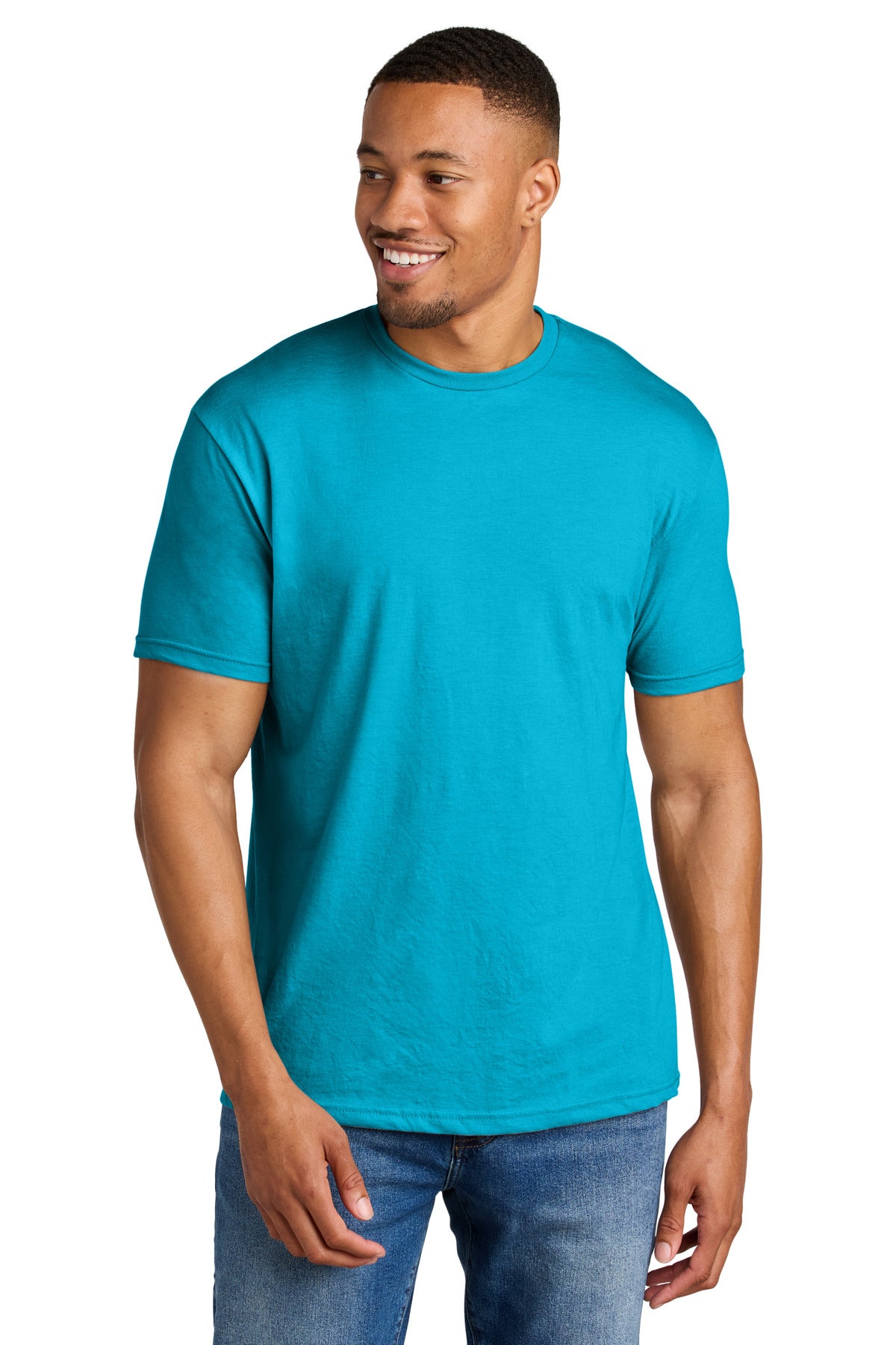 4.6-ounce 60/40 ring spun cotton/polyester Recycled high-per - Caribbean Mist