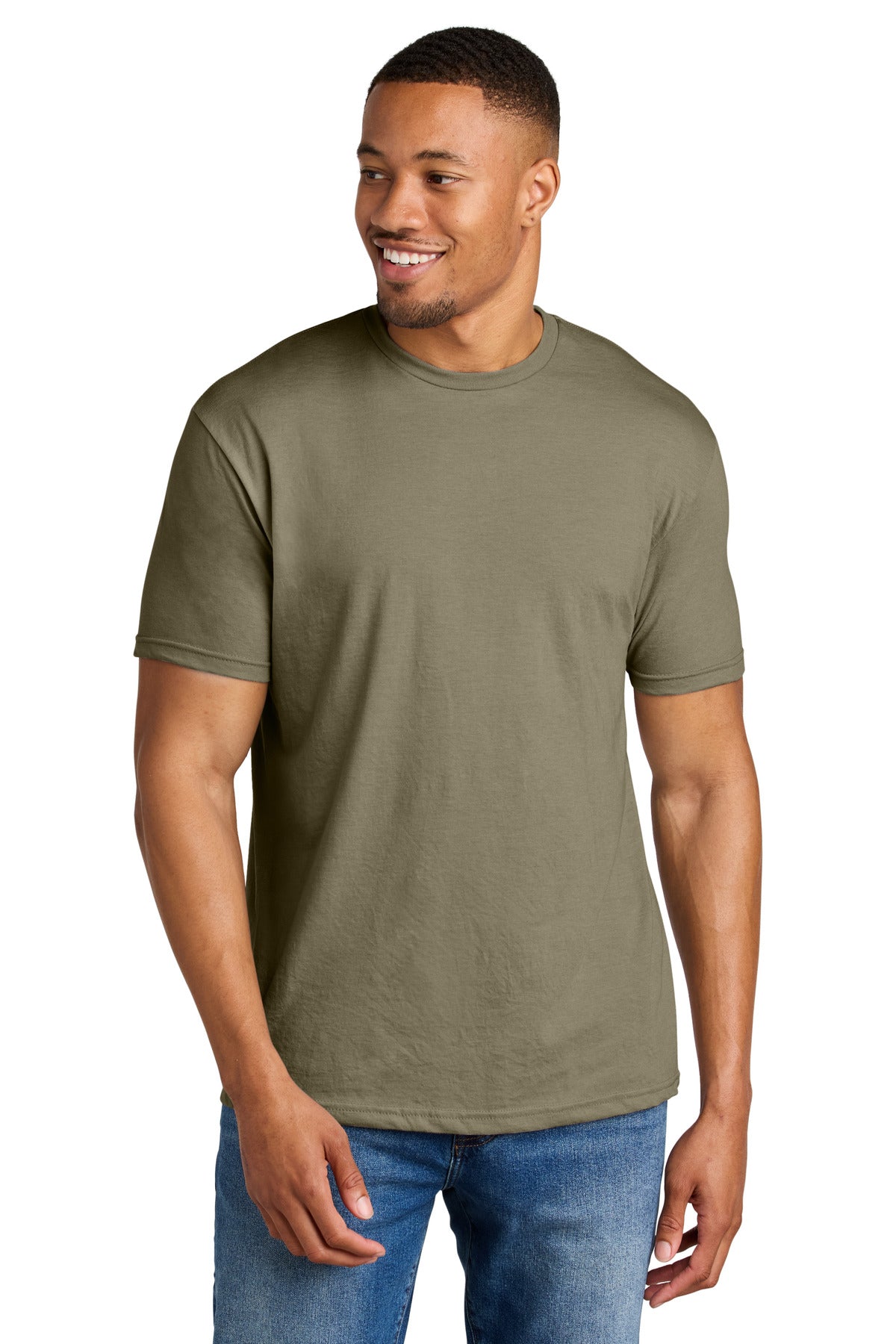 4.6-ounce 60/40 ring spun cotton/polyester Recycled high-per - Dune Mist