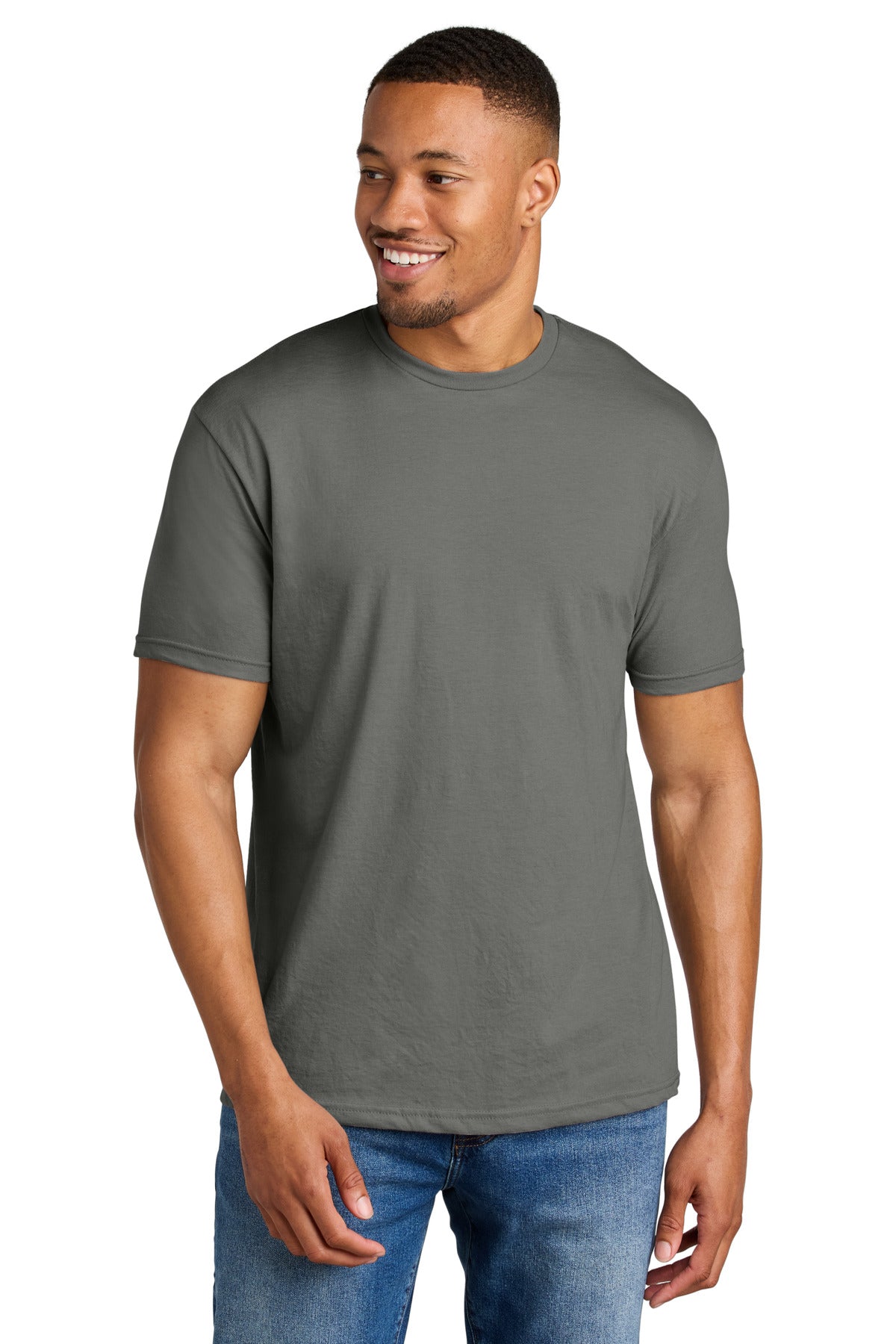 4.6-ounce 60/40 ring spun cotton/polyester Recycled high-per - Gunmetal
