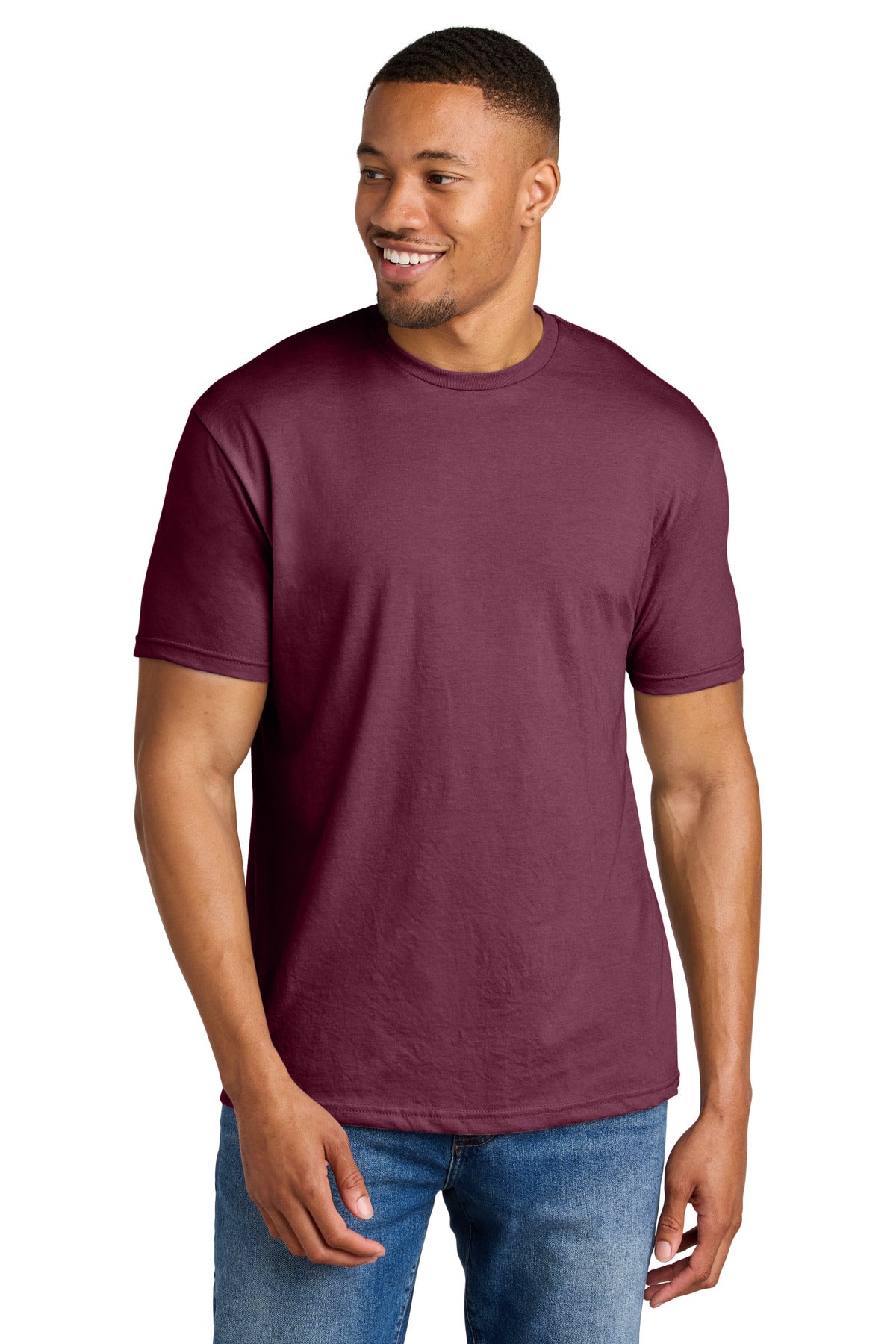 4.6-ounce 60/40 ring spun cotton/polyester Recycled high-per - Maroon Mist