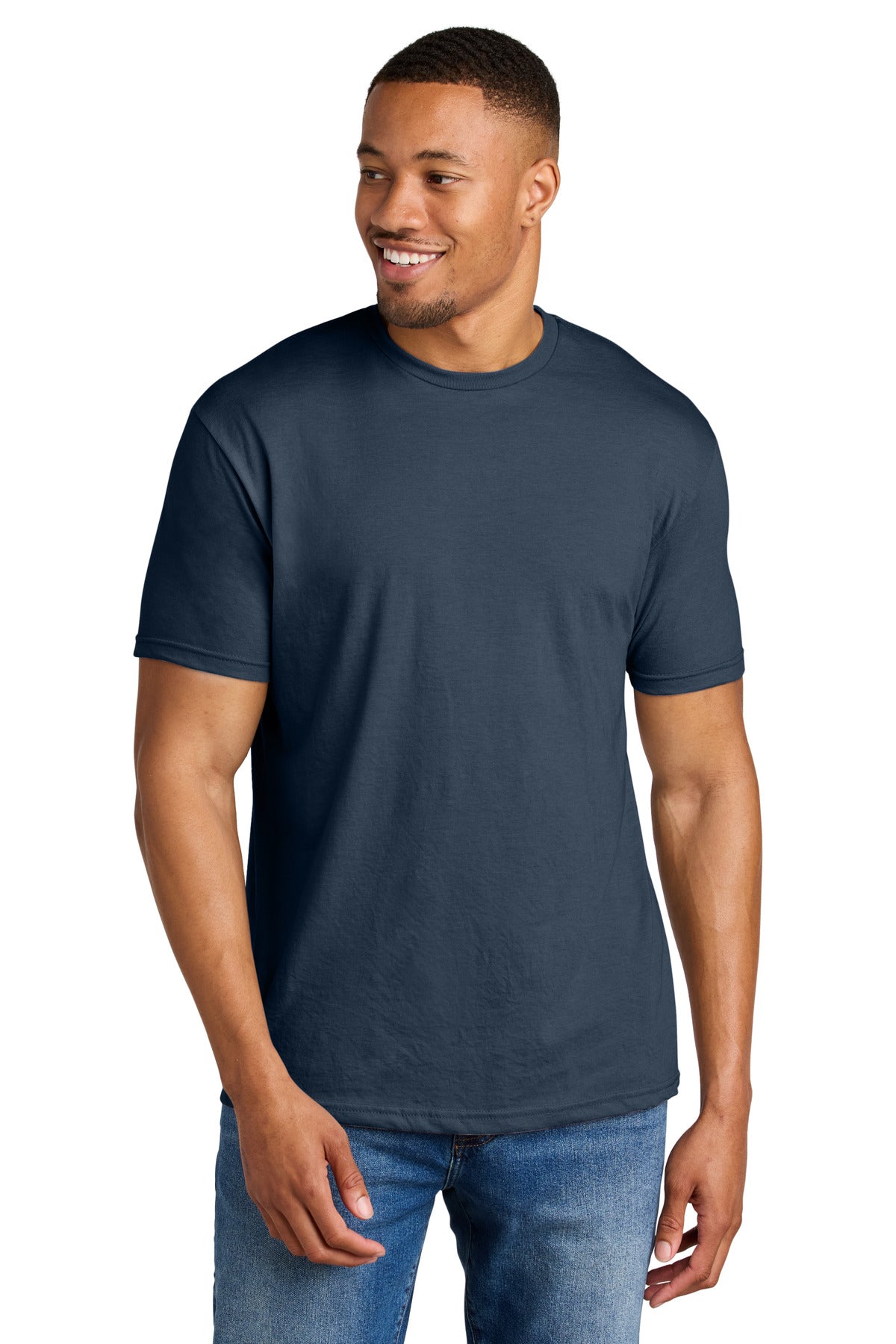 4.6-ounce 60/40 ring spun cotton/polyester Recycled high-per - Navy Mist