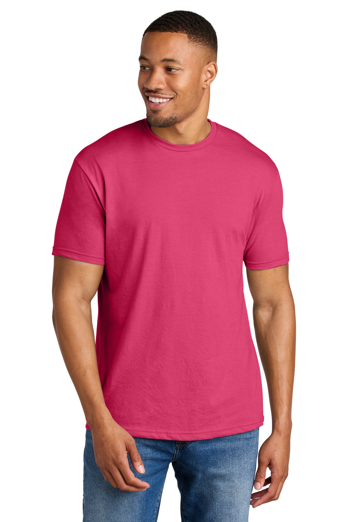 4.6-ounce 60/40 ring spun cotton/polyester Recycled high-per - Pink Lemonade Mist