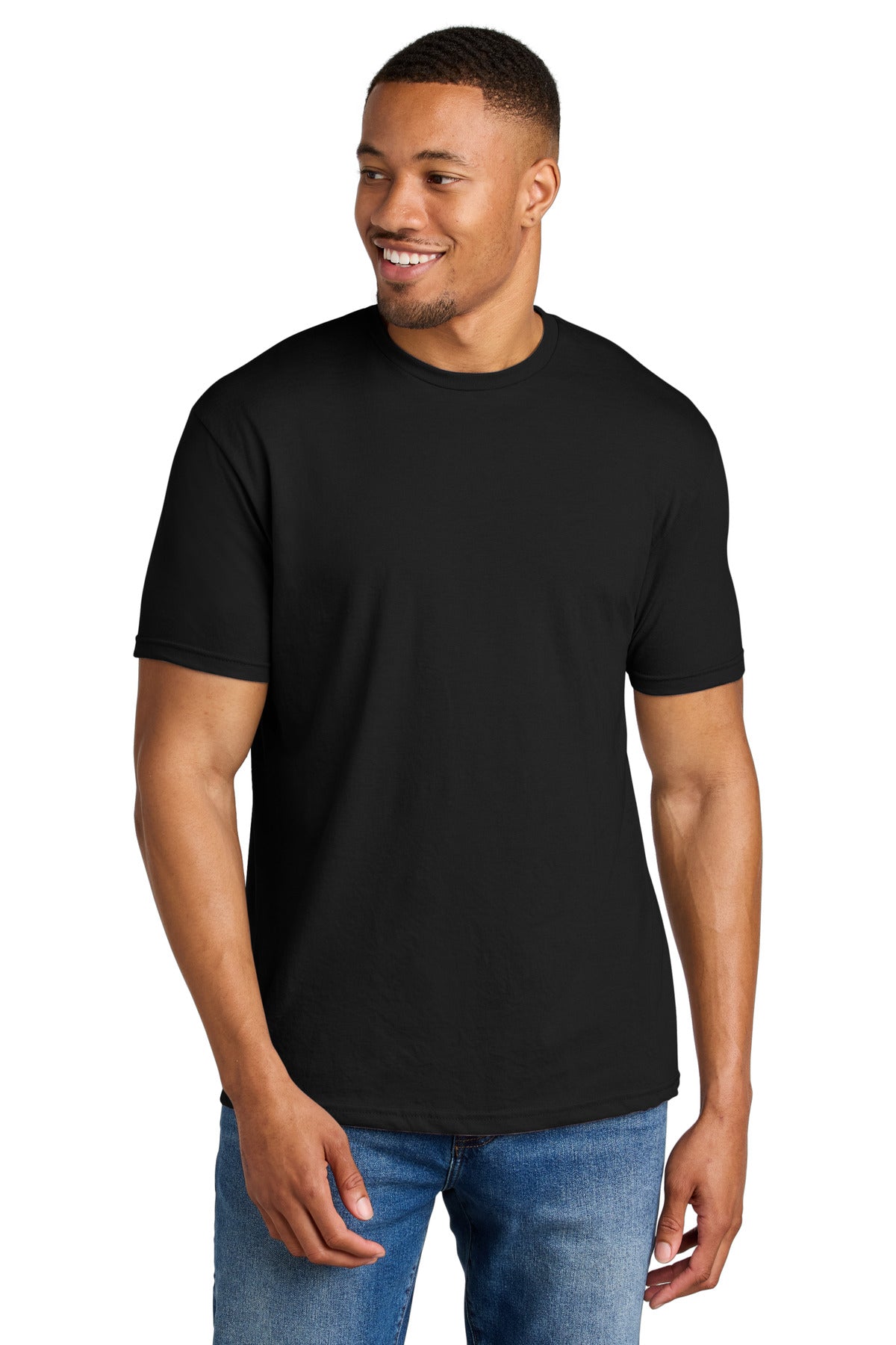 4.6-ounce 60/40 ring spun cotton/polyester Recycled high-per - Pitch Black