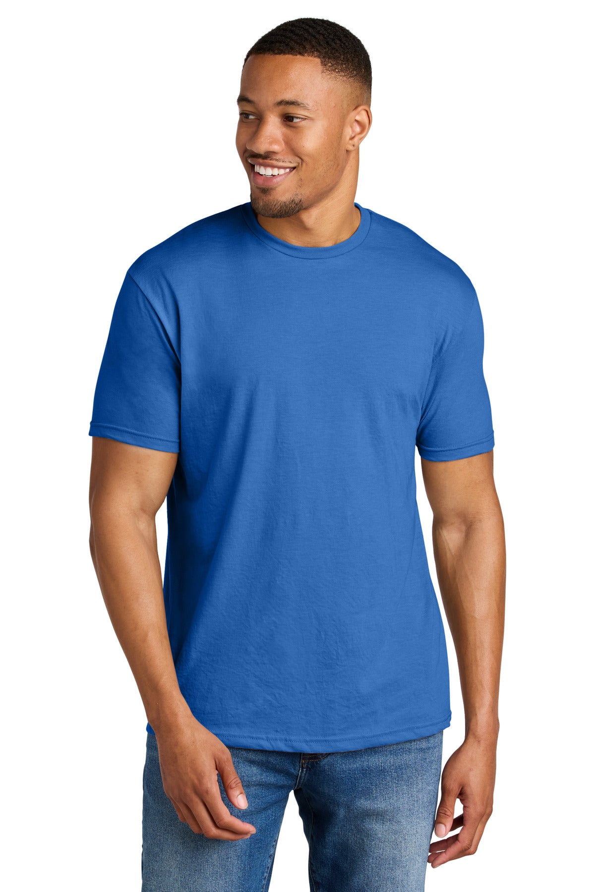 4.6-ounce 60/40 ring spun cotton/polyester Recycled high-per - Royal Mist