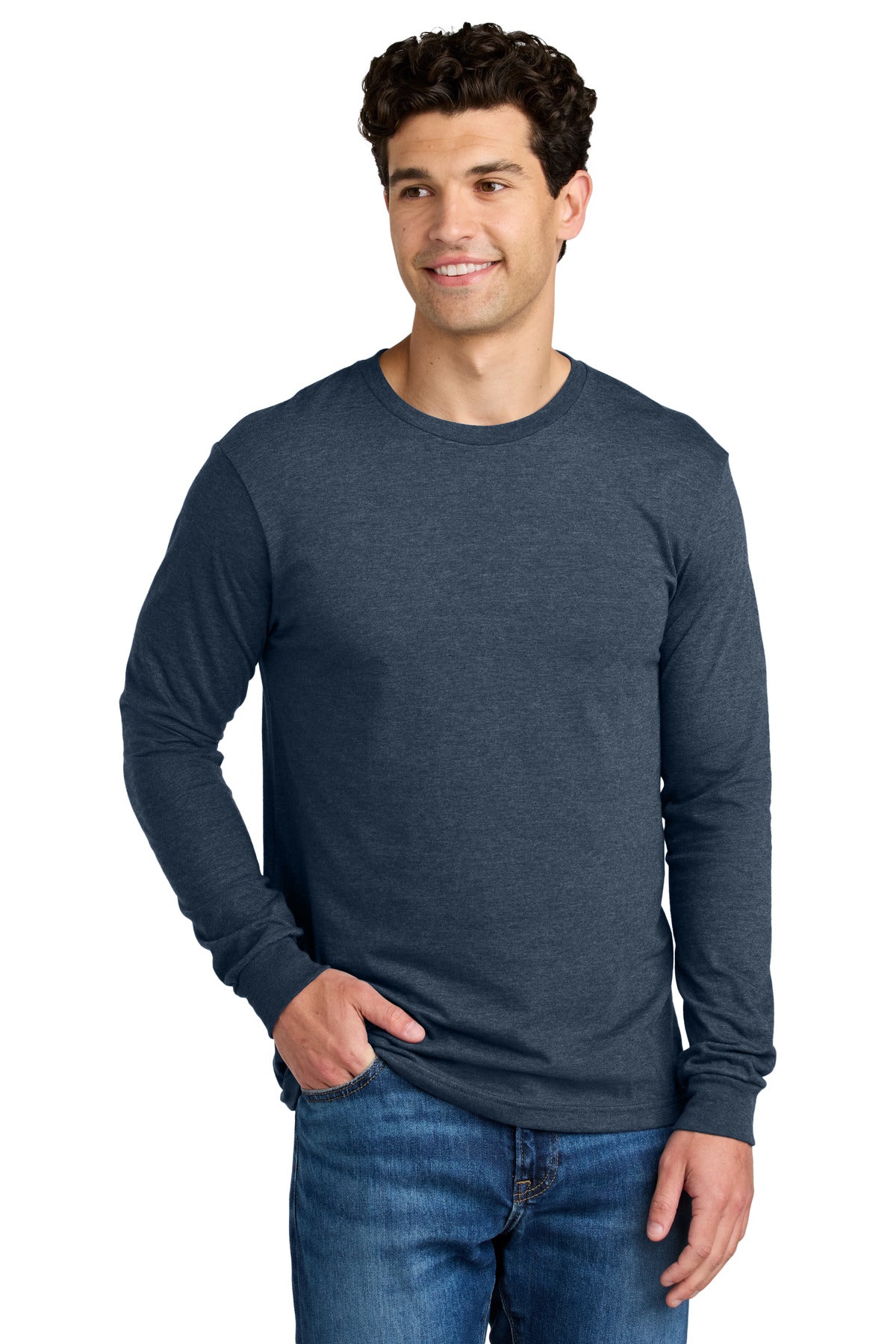 4.6-ounce 60/40 ring spun cotton/polyester CVC blend Subtle  - Navy Mist