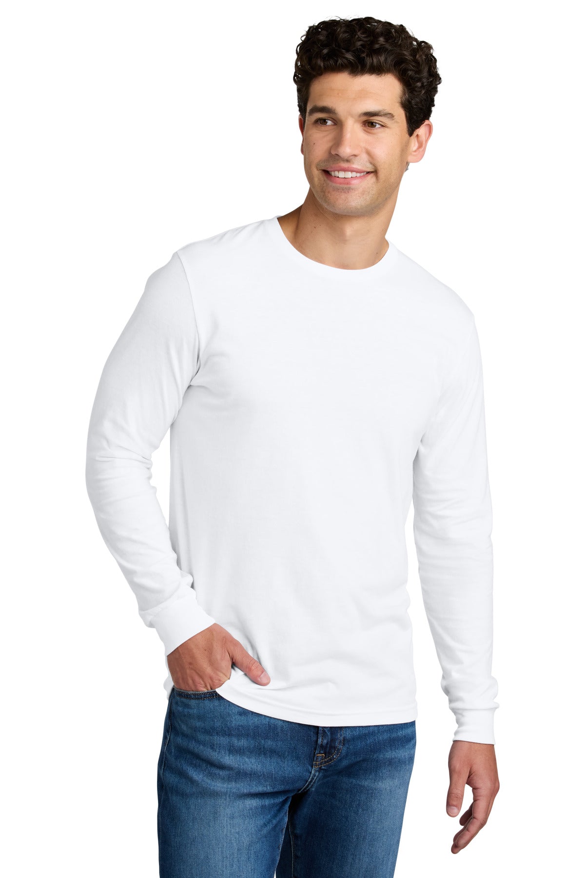 4.6-ounce 60/40 ring spun cotton/polyester CVC blend Subtle  - White
