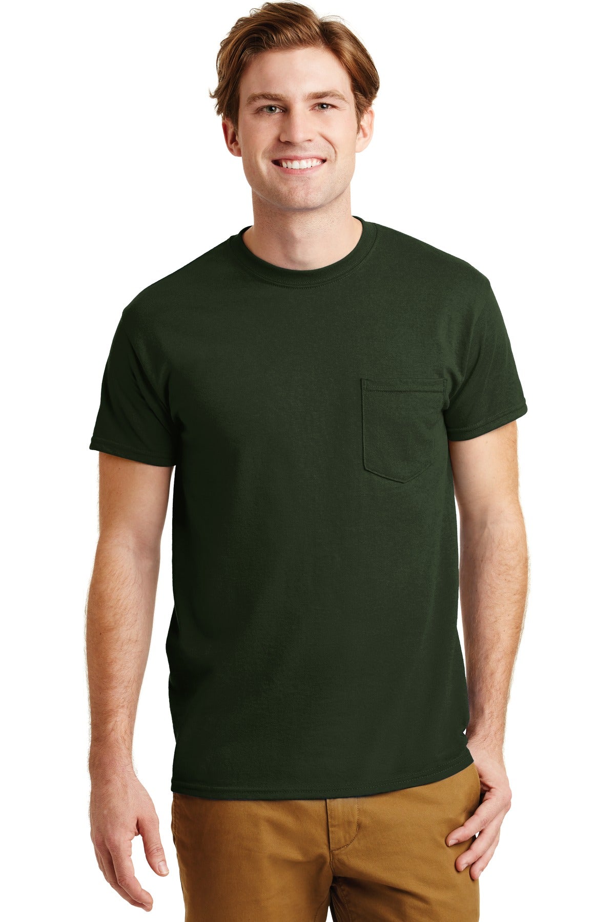 5.5-ounce 50/50 cotton/poly DryBlend moisture-wicking proper - Forest Green