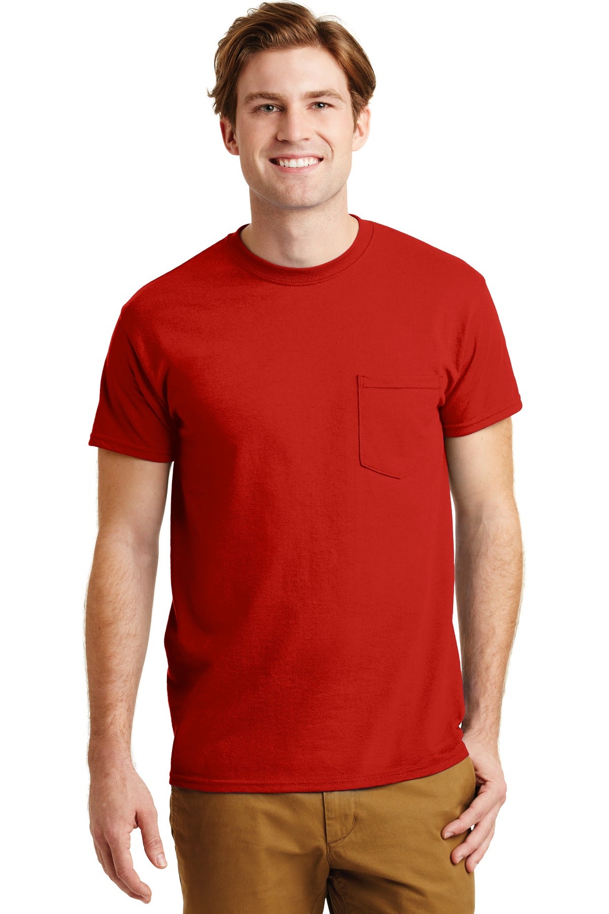 5.5-ounce 50/50 cotton/poly DryBlend moisture-wicking proper - Red