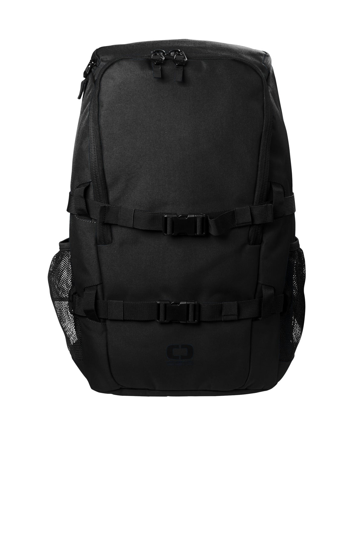 500D poly Unique curved zippered opening Large pocket with i - Blacktop
