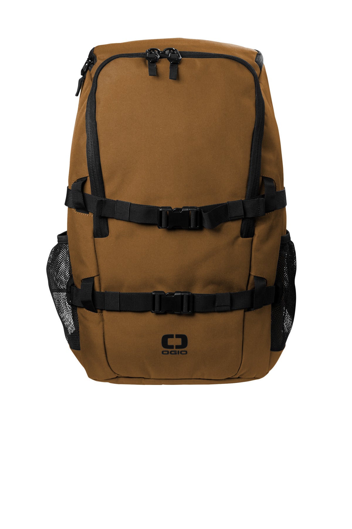 500D poly Unique curved zippered opening Large pocket with i - Duck Brown