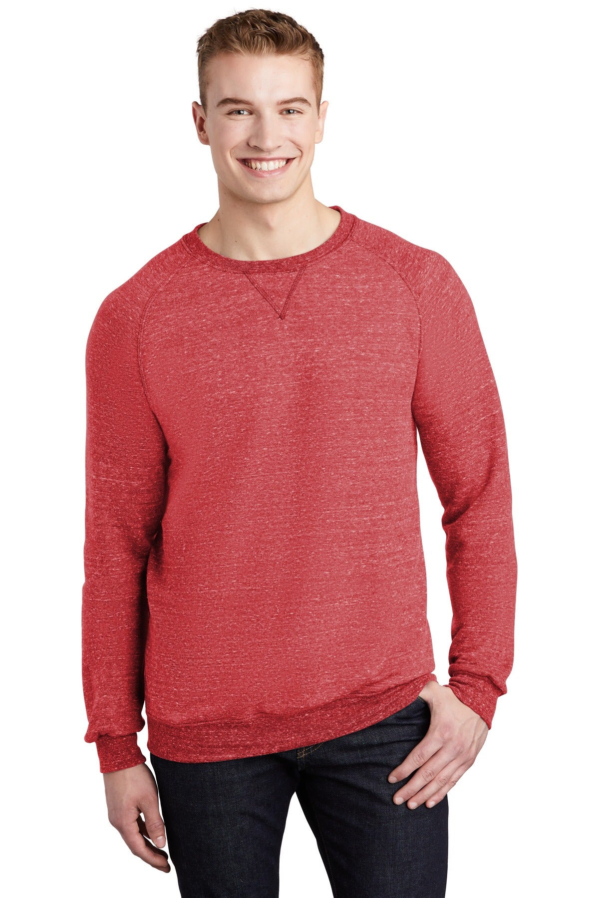 7.2-ounce 66/34 poly/ring spun cotton French terry Classic f - Red