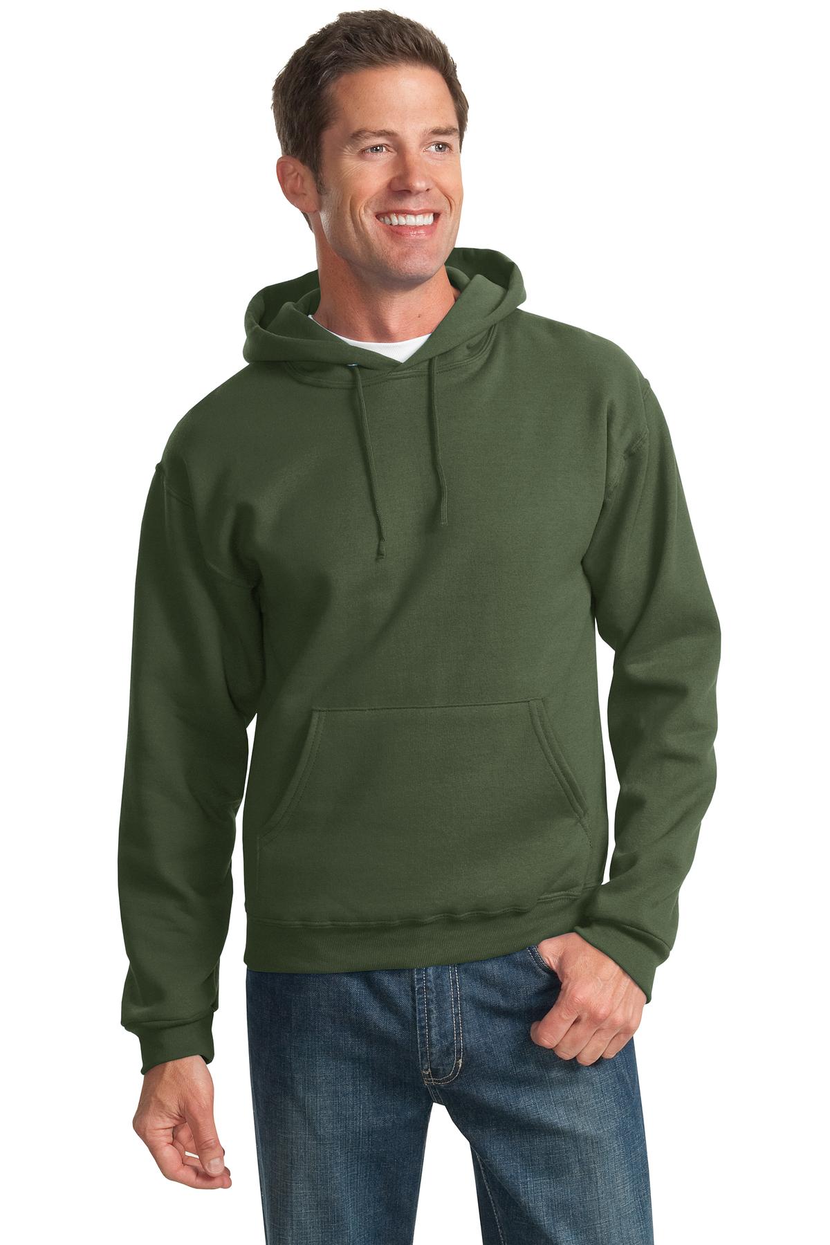 8-ounce 50/50 cotton/poly NuBlend pill-resistant fleeceHigh  - Military Green