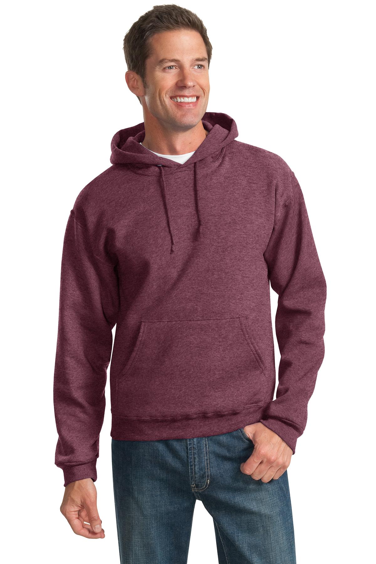 8-ounce 50/50 cotton/poly NuBlend pill-resistant fleeceHigh  - Vintage Heather Maroon