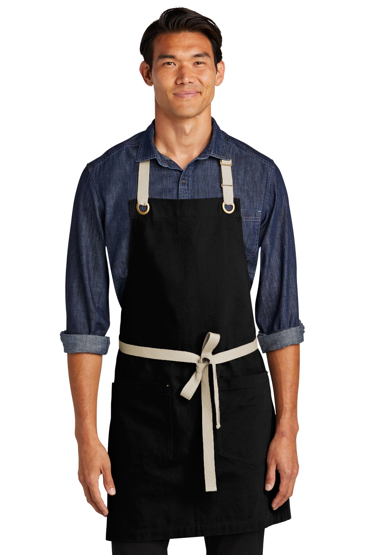 8.5-ounce 100% cotton canvas Contrast 100% cotton webbing ne - Black/ Stone