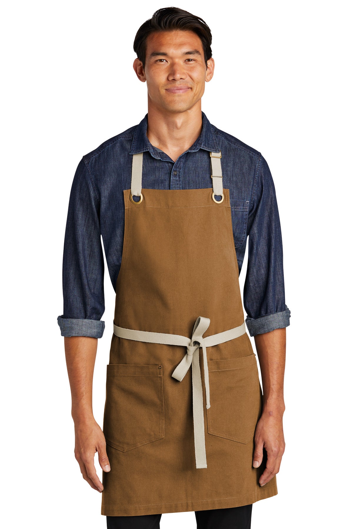 8.5-ounce 100% cotton canvas Contrast 100% cotton webbing ne - Duck Brown/ Stone