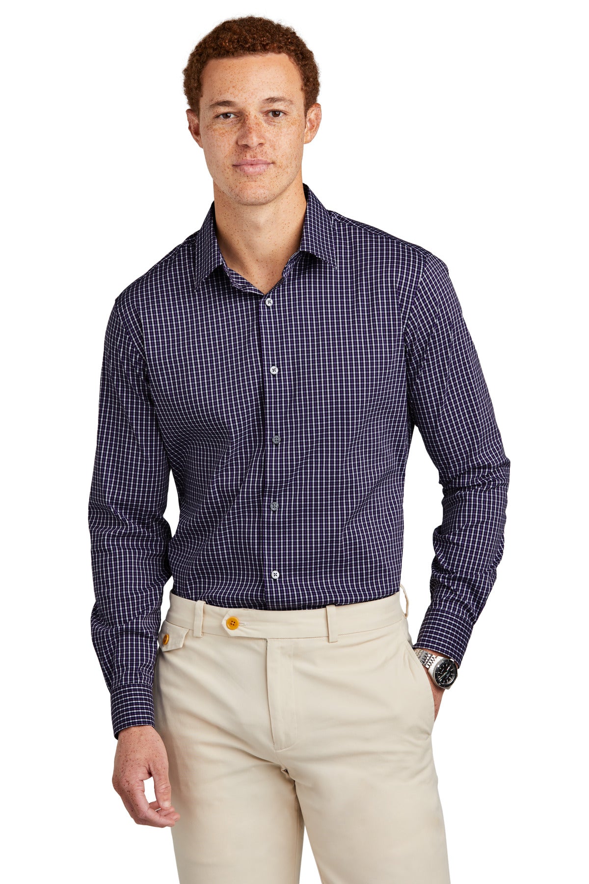 Achieve a polished look and all-day comfort with this game-c - Navy Blazer Multi Check