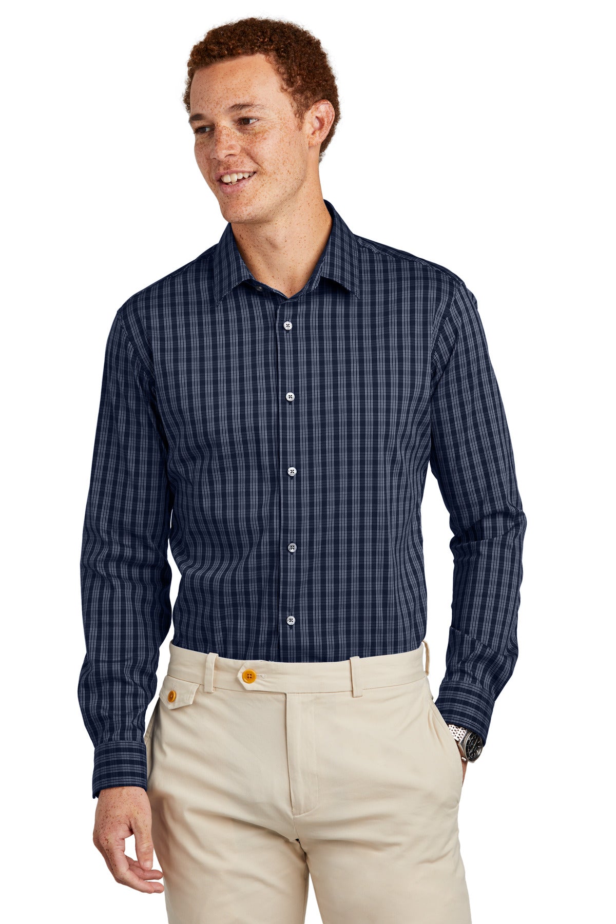 Achieve a polished look and all-day comfort with this game-c - Navy Blazer/ White Grid Check