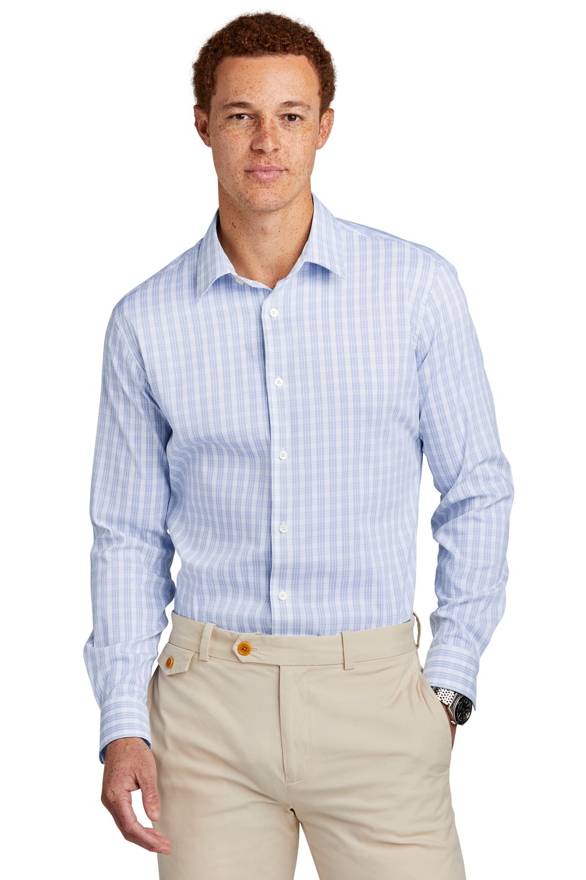 Achieve a polished look and all-day comfort with this game-c - White/ Newport Blue Grid Check