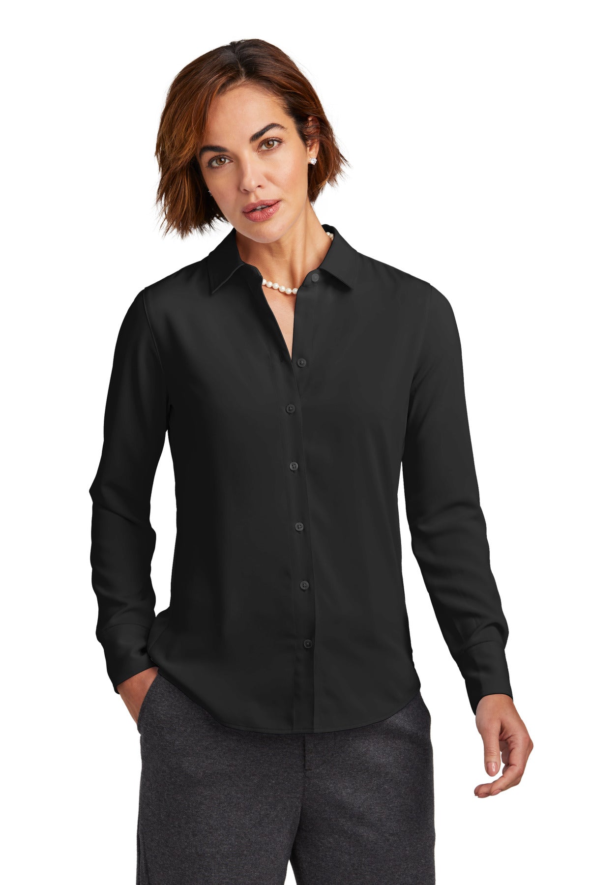 Add a touch of sophistication with this versatile blouse mad - Deep Black