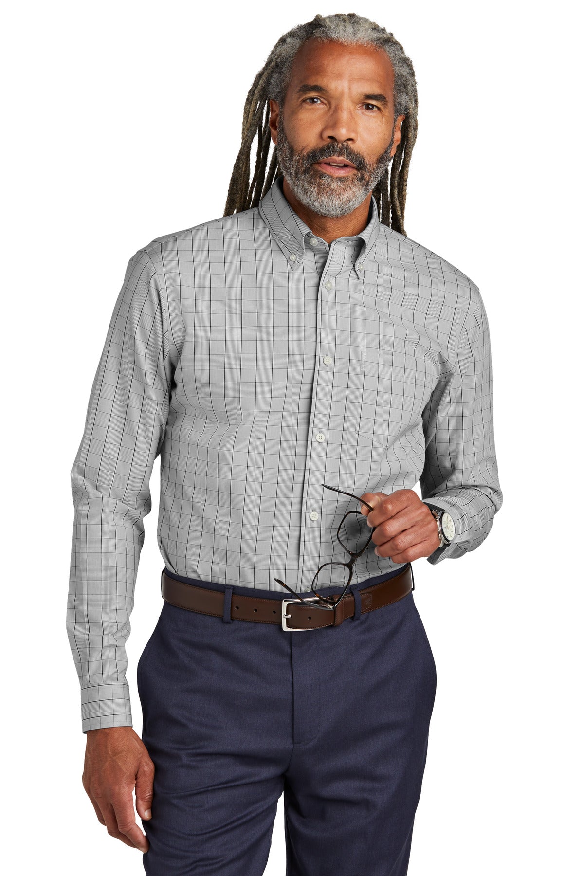 Make a statement with this classic woven shirt featuring a s - Shadow Grey