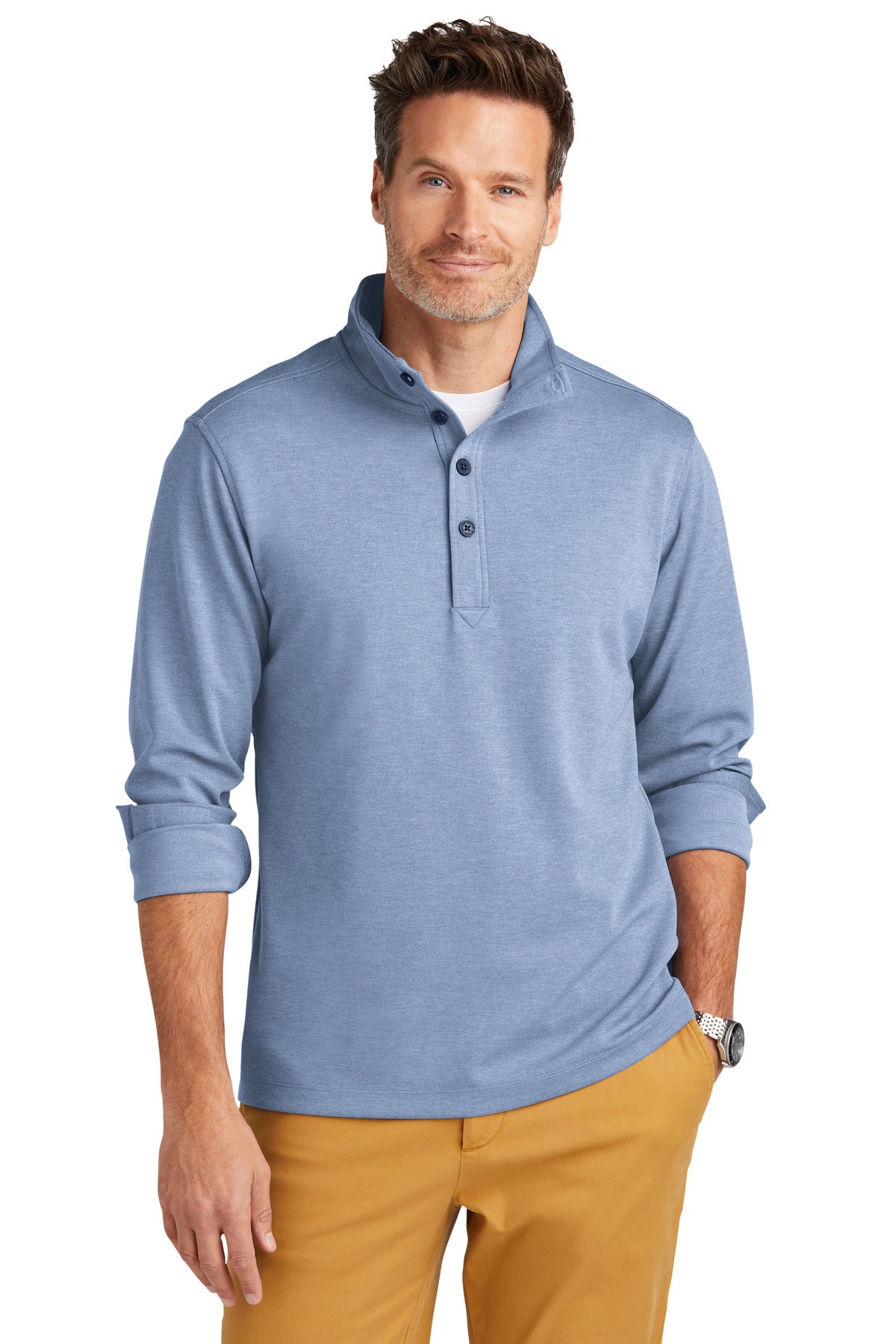 Structured double-knit style with a luxuriously soft hand th - Aegean Blue Heather