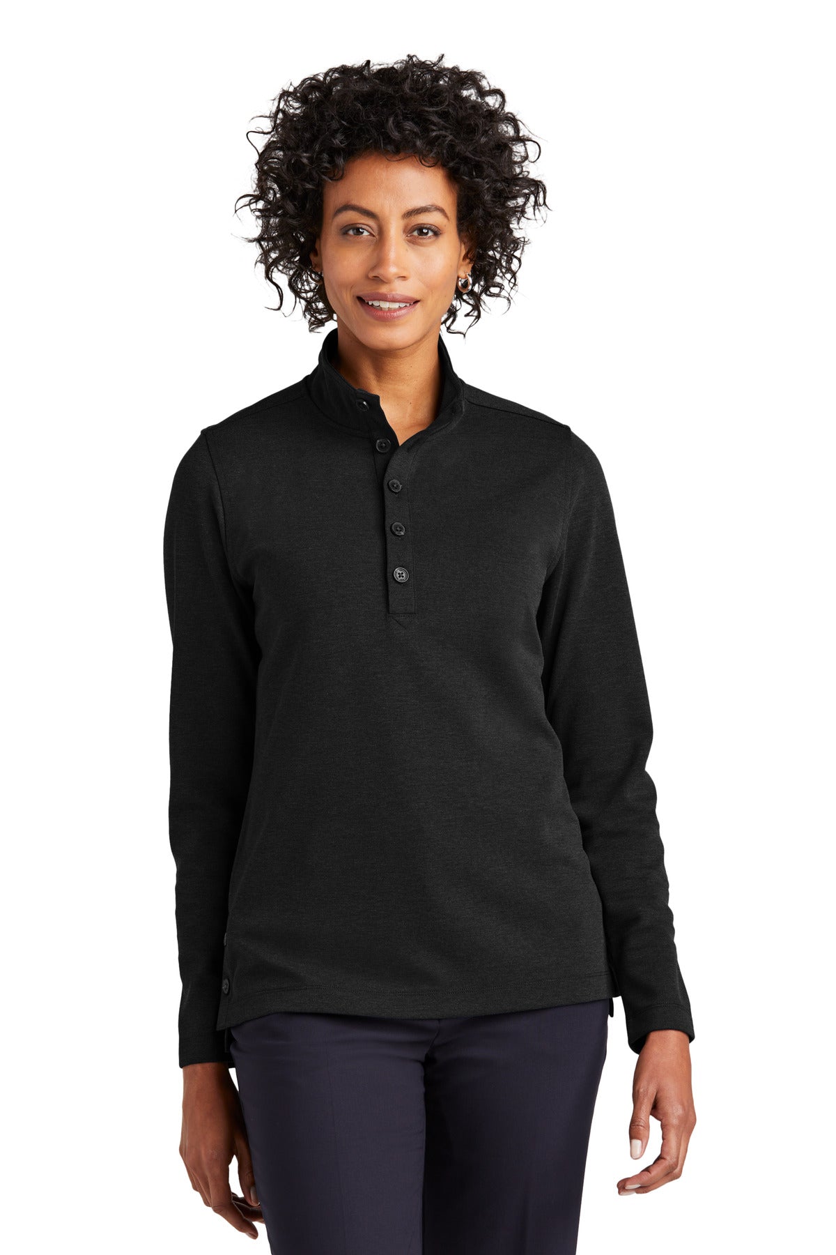 Structured double-knit style with a luxuriously soft hand th - Black Heather
