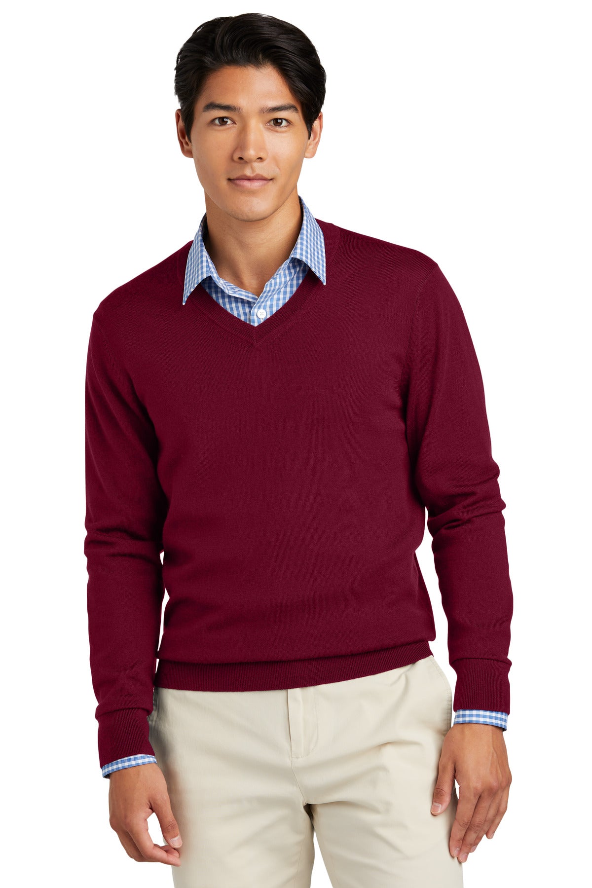 Quality and craftsmanship meet timeless design in a V-neck s - Vintage Port