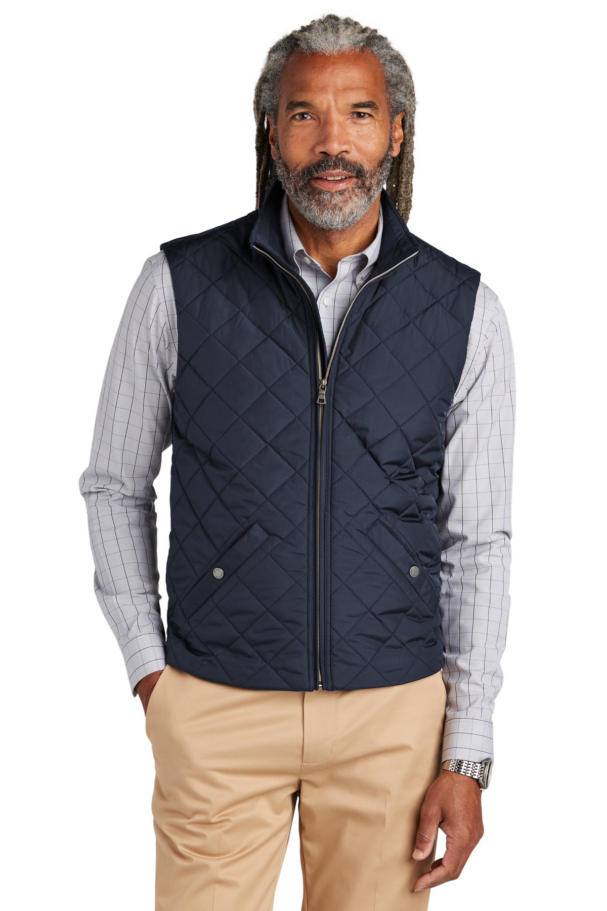 With a supple diamond-quilted shell designed to resist water - Night Navy