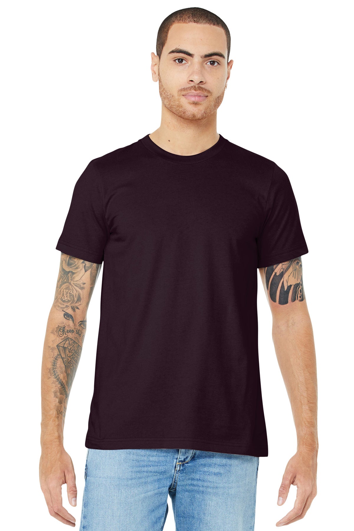 Retail fit Tear-away label Side seamed Shoulder taping Solid - Oxblood Black
