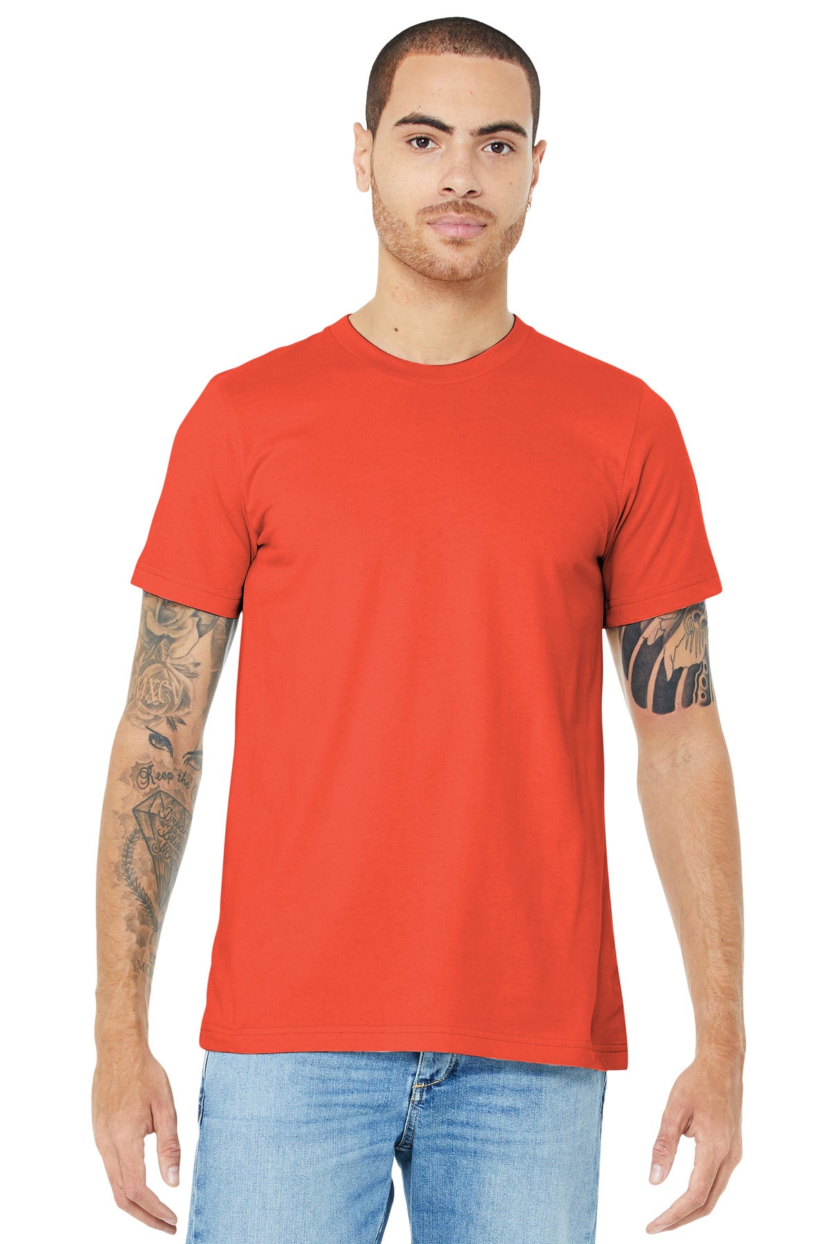 Retail fit Tear-away label Side seamed Shoulder taping Solid - Poppy