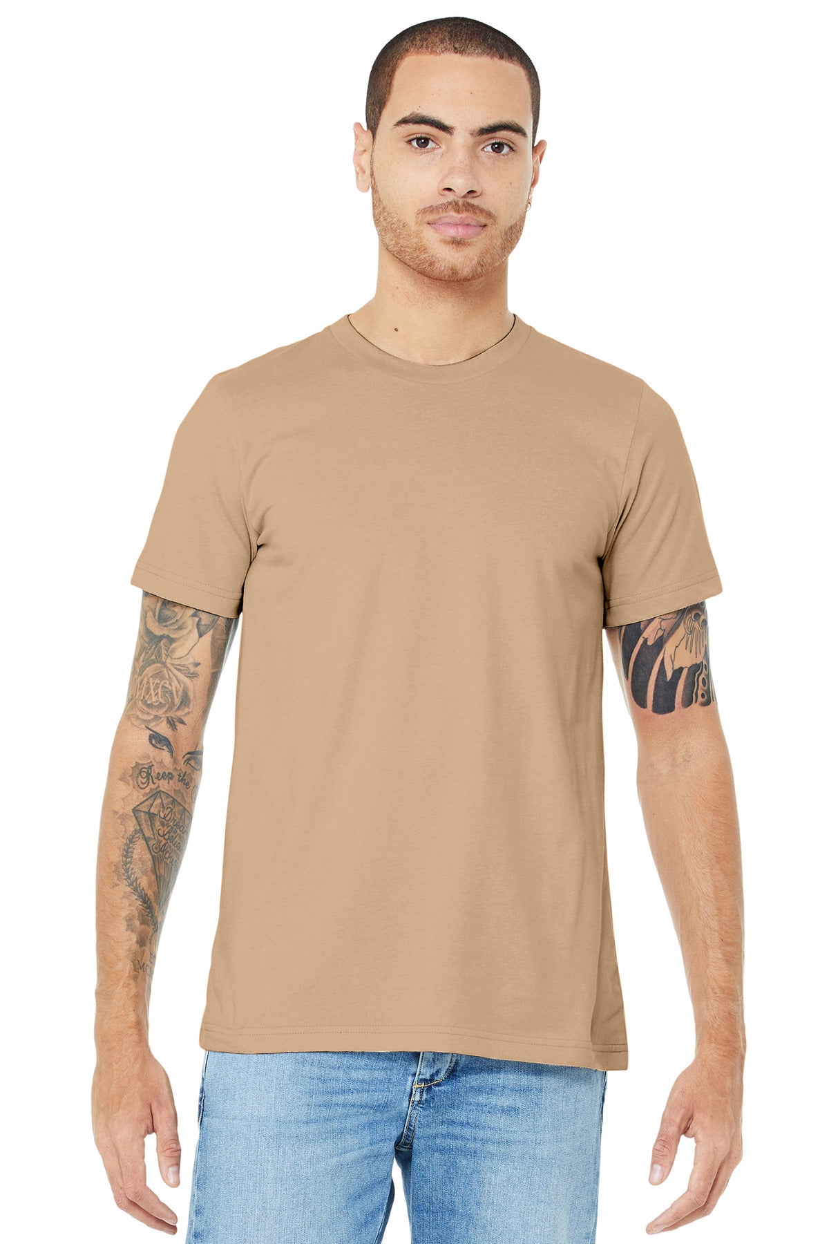 Retail fit Tear-away label Side seamed Shoulder taping Solid - Sand Dune