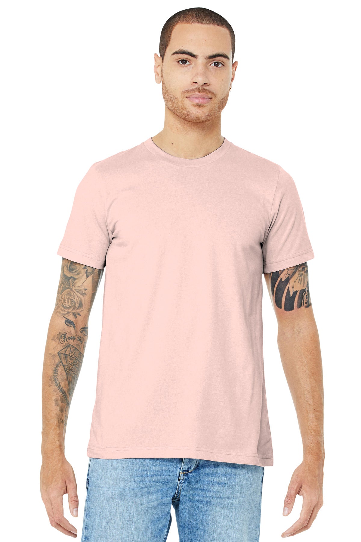 Retail fit Tear-away label Side seamed Shoulder taping Solid - Soft Pink