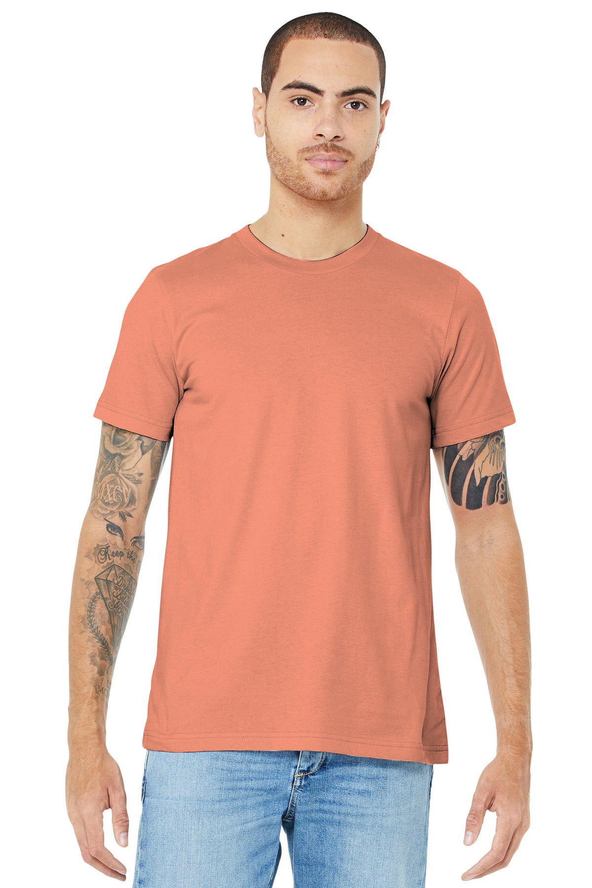 Retail fit Tear-away label Side seamed Shoulder taping Solid - Sunset