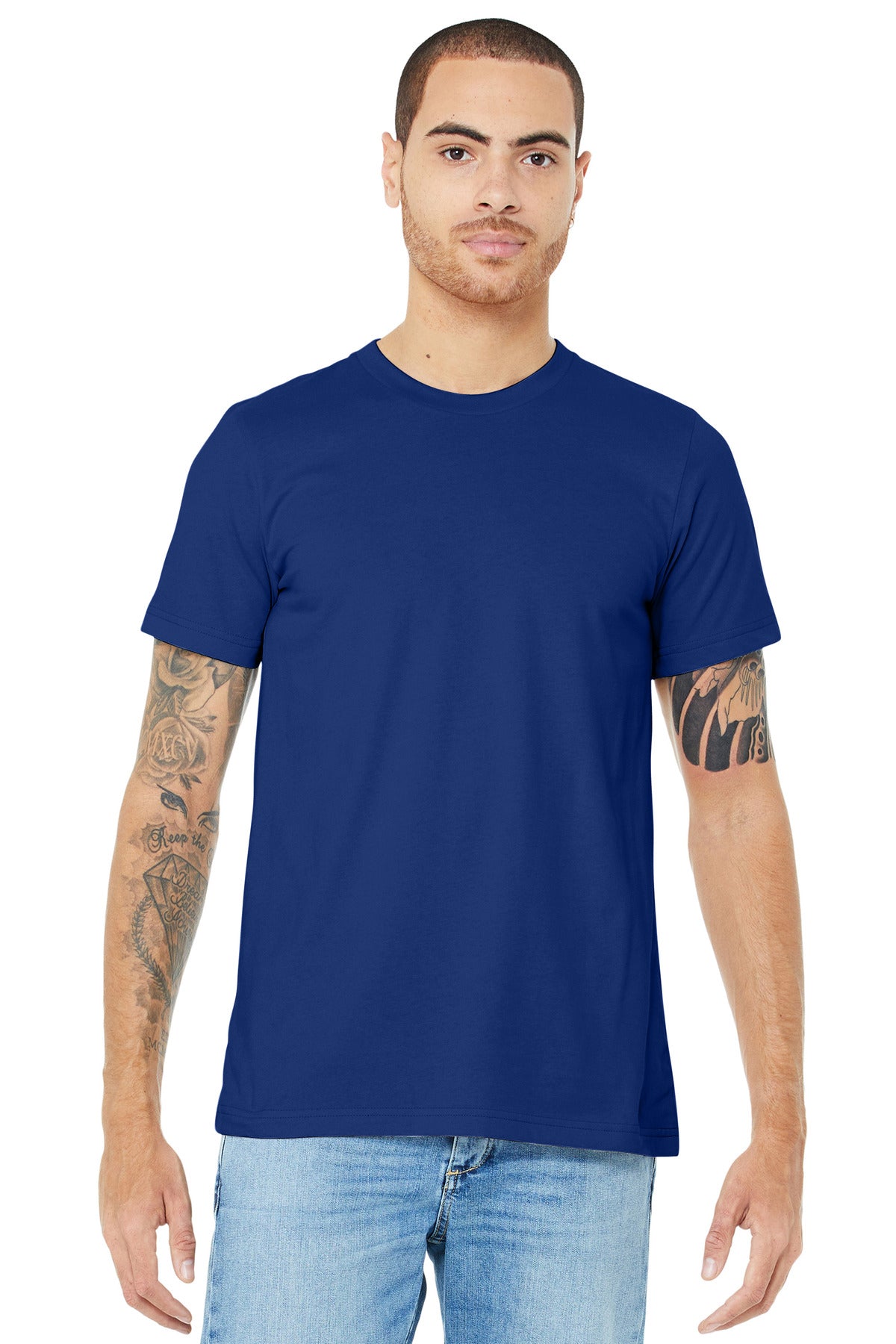 Retail fit Tear-away label Side seamed Shoulder taping Solid - Team Navy