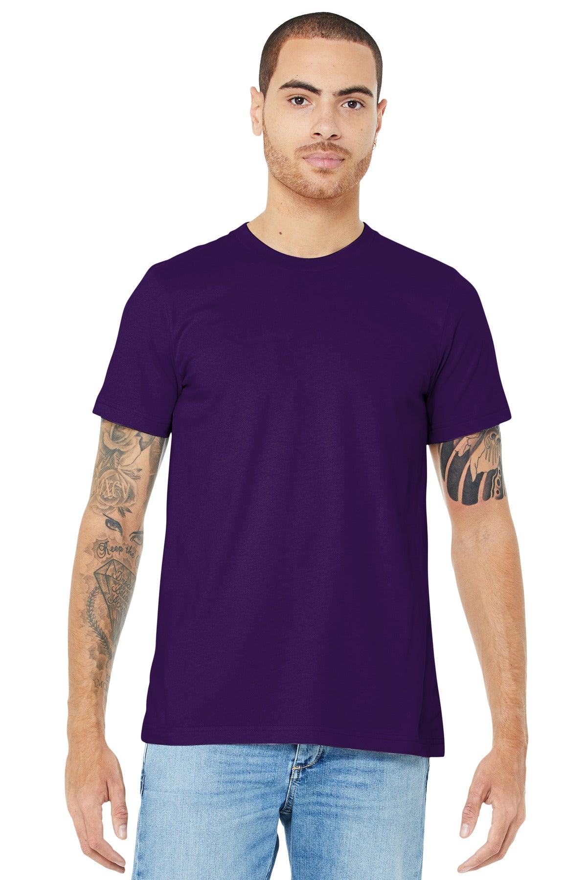 Retail fit Tear-away label Side seamed Shoulder taping Solid - Team Purple