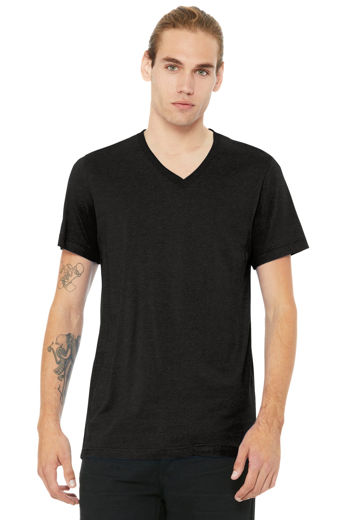 Retail fit Tear-away label Side seamed Shoulder taping Athle - Black Heather