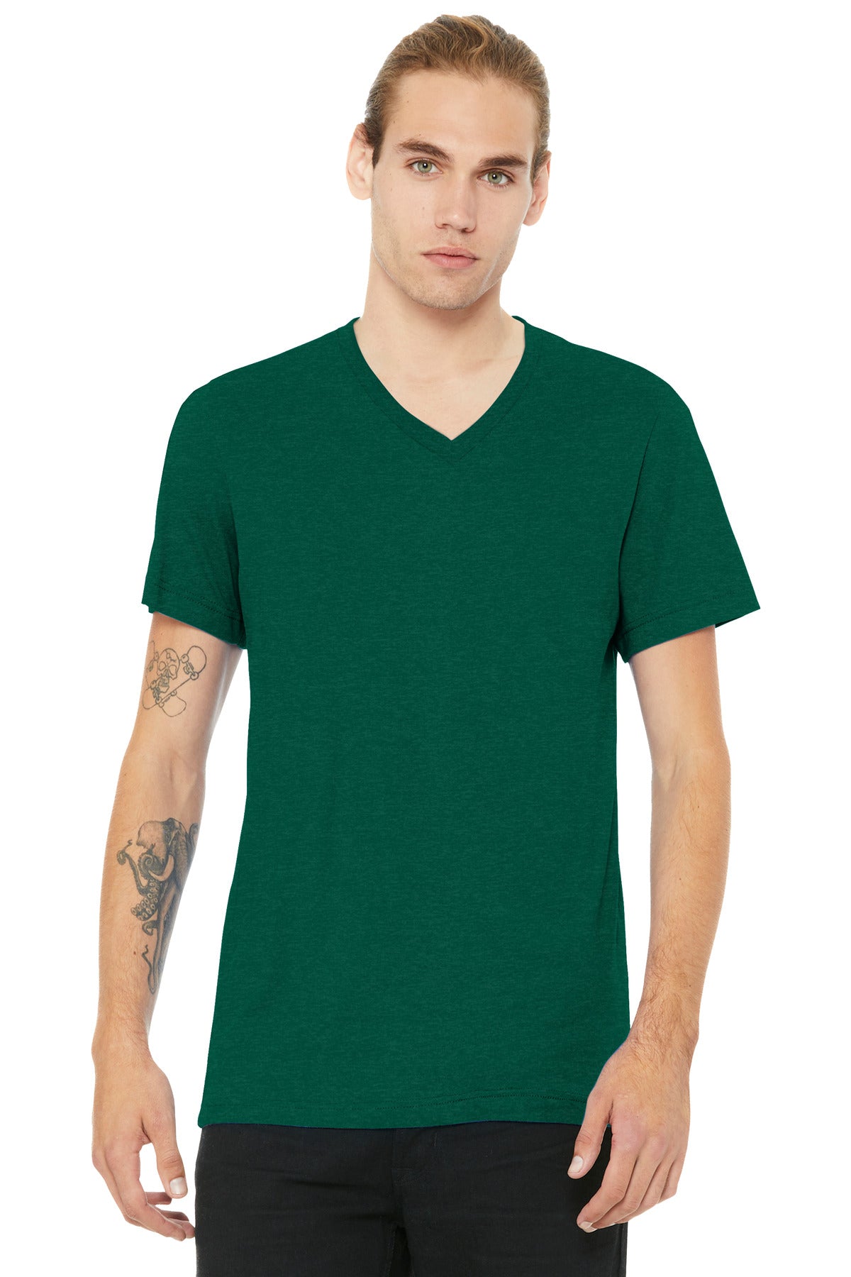 Retail fit Tear-away label Side seamed Shoulder taping Athle - Heather Grass Green