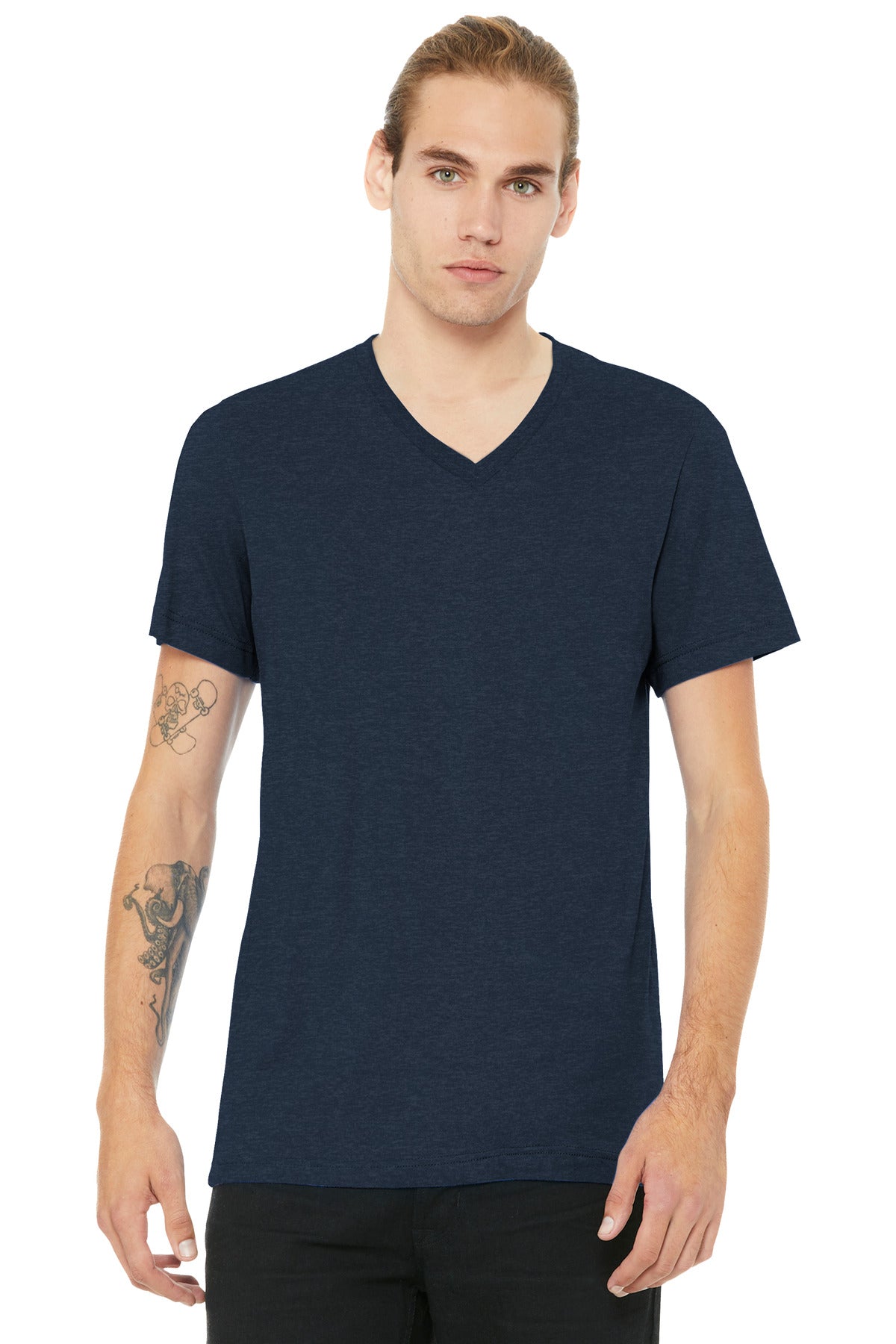 Retail fit Tear-away label Side seamed Shoulder taping Athle - Heather Navy