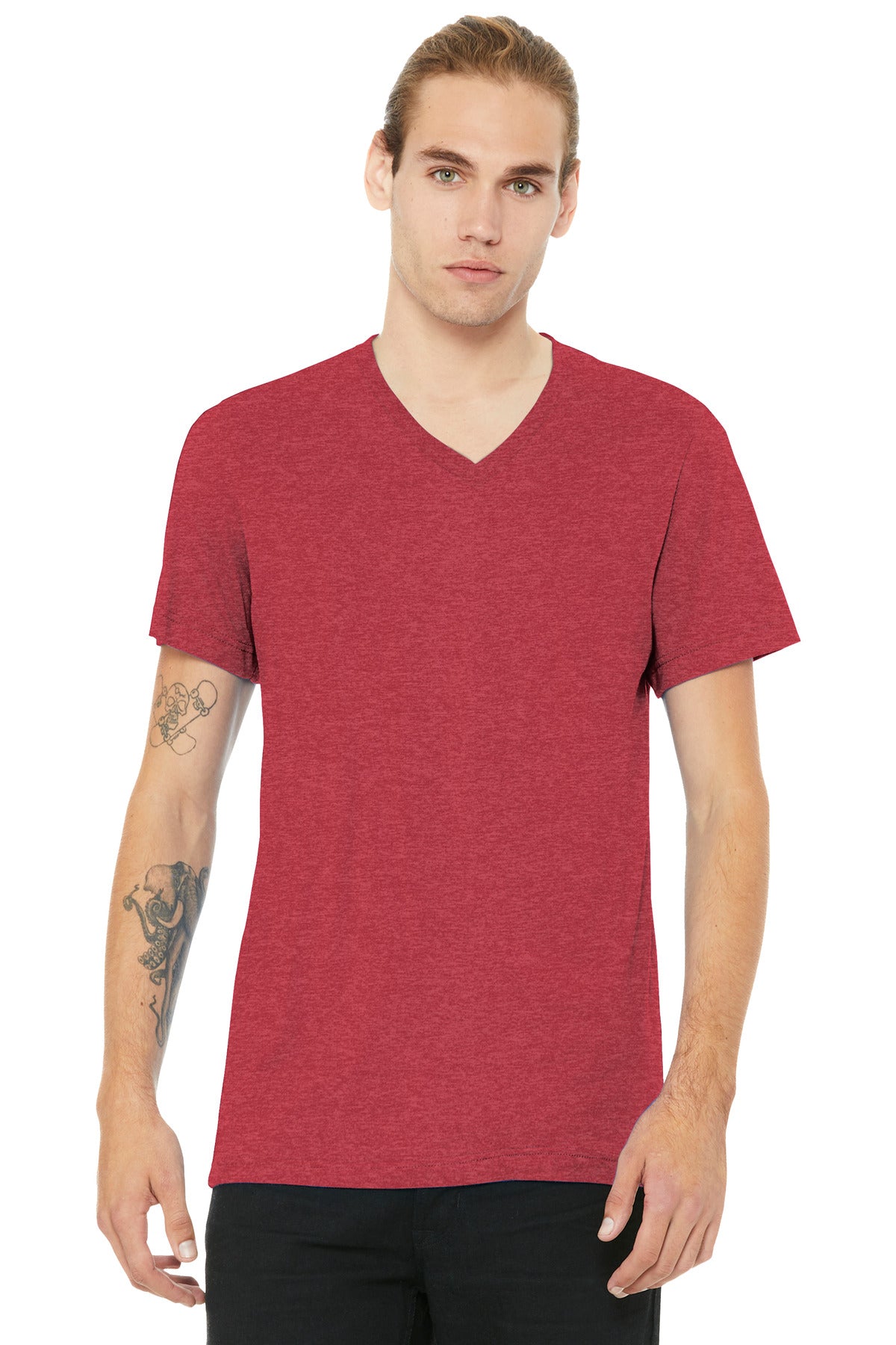 Retail fit Tear-away label Side seamed Shoulder taping Athle - Heather Red