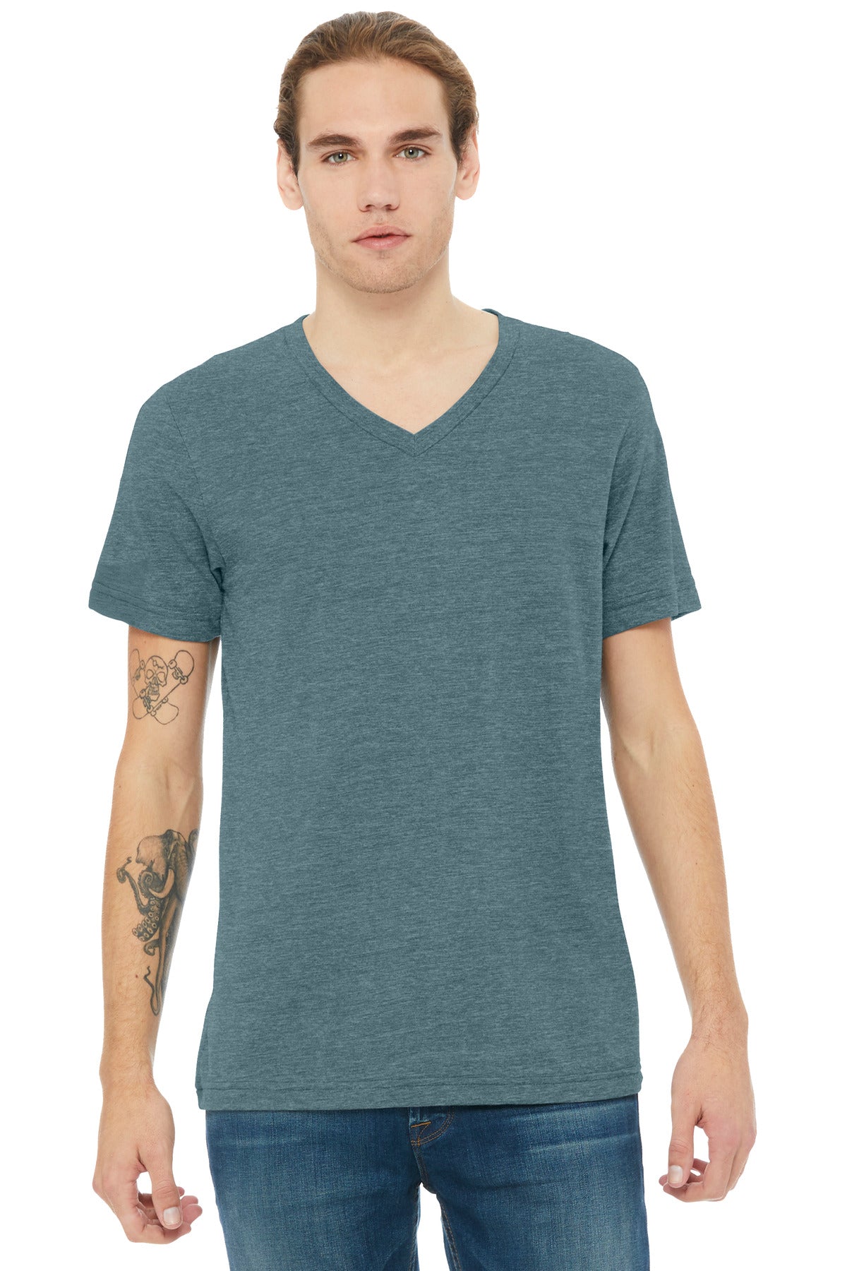 Retail fit Tear-away label Side seamed Shoulder taping Athle - Heather Slate